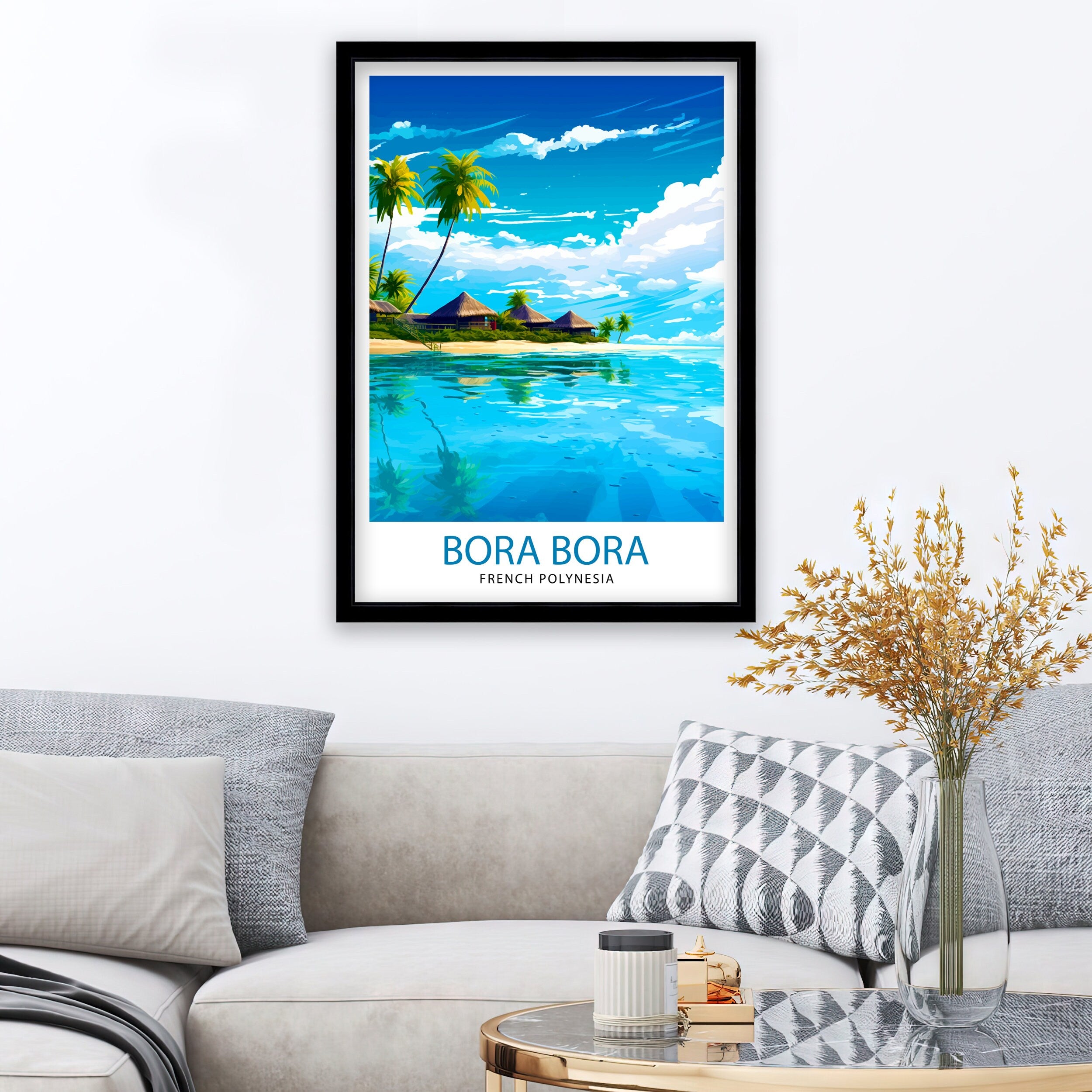 Bora Bora Travel Print | Travel Poster | French Polynesia | Bora Bora Print | Bora Bora | Bora Bora Wall Art | Travel Print | Bora Bora