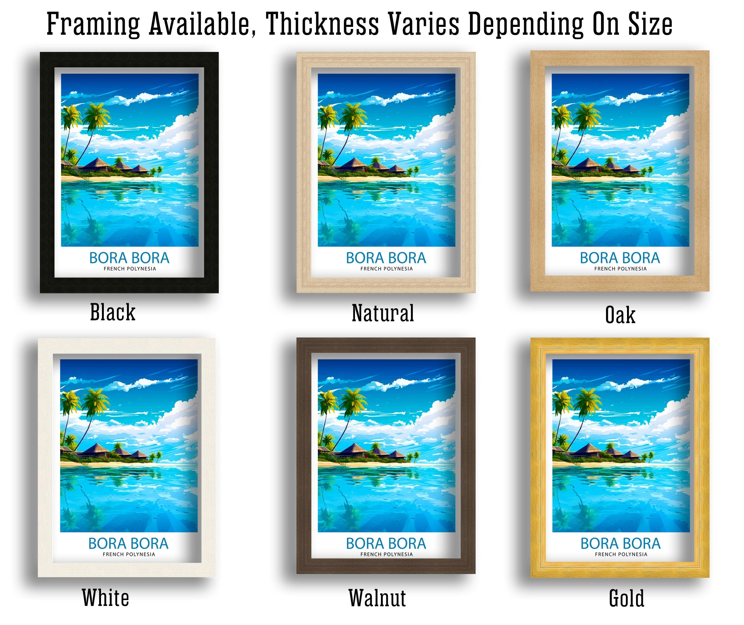 Bora Bora Travel Print | Travel Poster | French Polynesia | Bora Bora Print | Bora Bora | Bora Bora Wall Art | Travel Print | Bora Bora