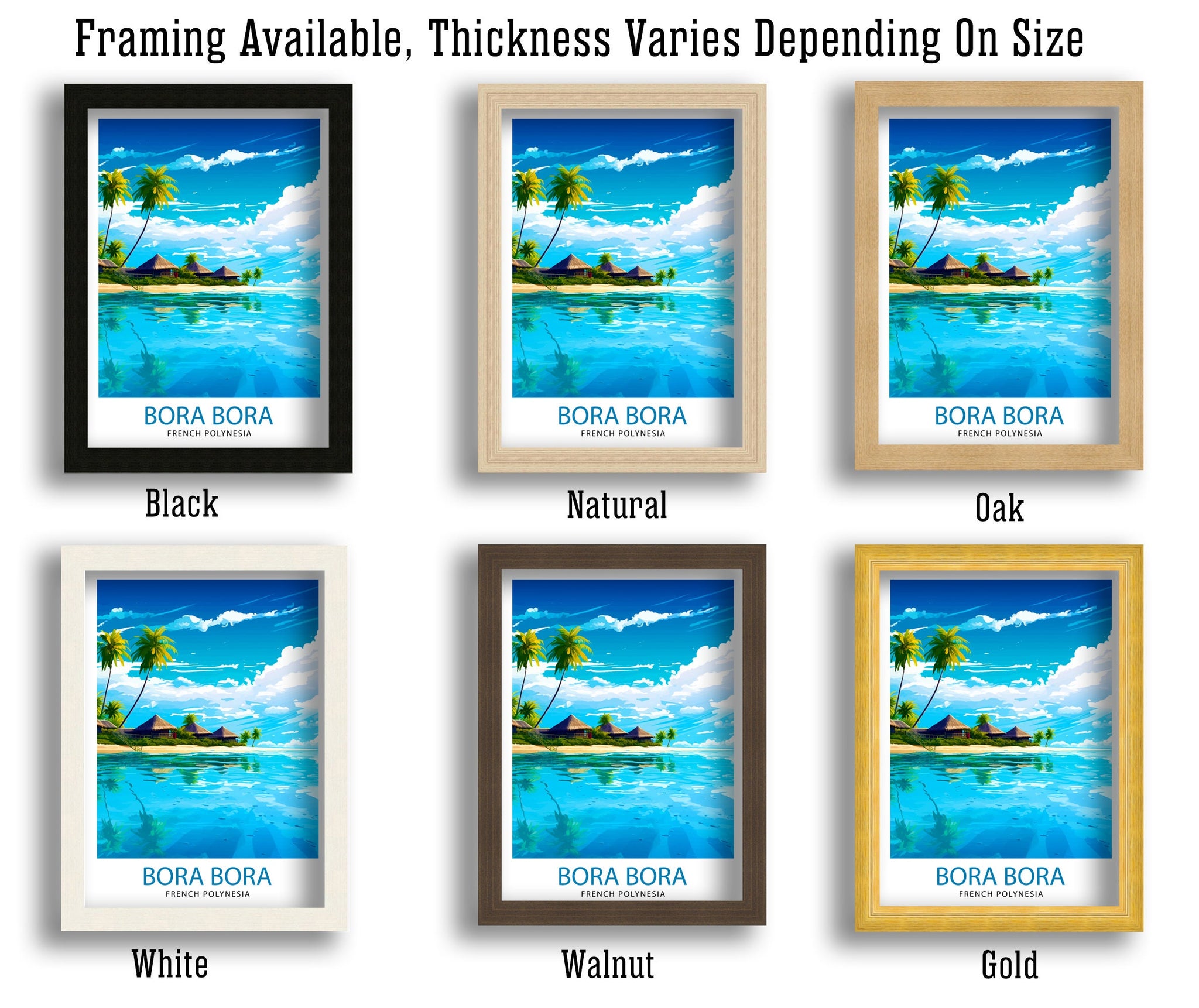 Bora Bora Travel Print | Travel Poster | French Polynesia | Bora Bora Print | Bora Bora | Bora Bora Wall Art | Travel Print | Bora Bora