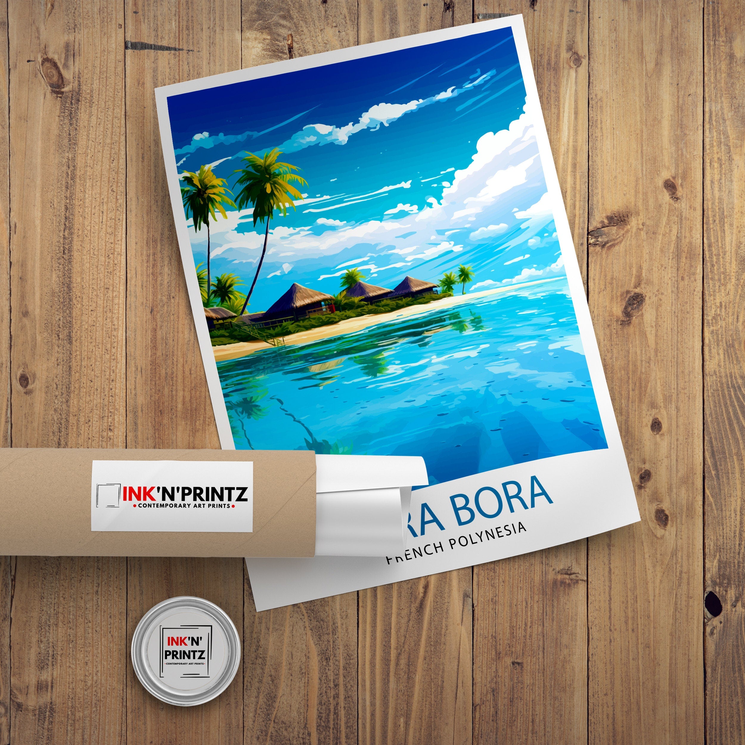 Bora Bora Travel Print | Travel Poster | French Polynesia | Bora Bora Print | Bora Bora | Bora Bora Wall Art | Travel Print | Bora Bora