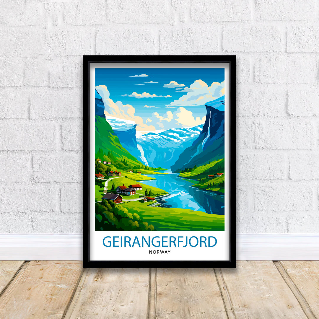 Geirangerfjord Norway Travel Poster Geirangerfjord