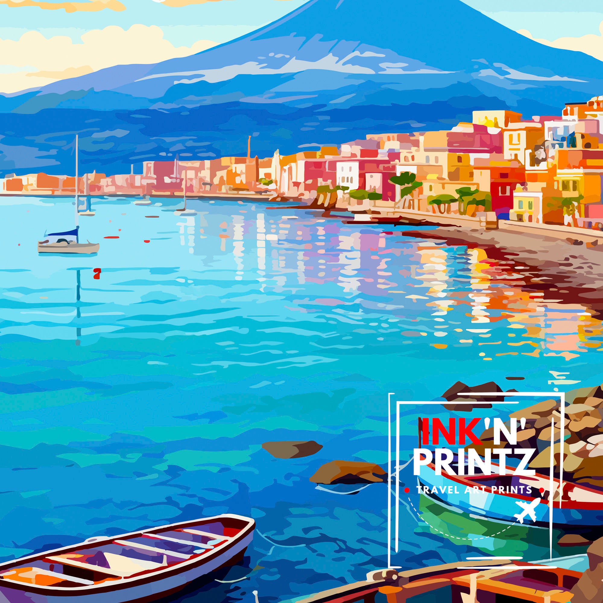 Naples Italy Print Naples Wall Decor Naples Poster Naples Art Print Naples Wall Art Gift for Naples Travel Naples Home Decor