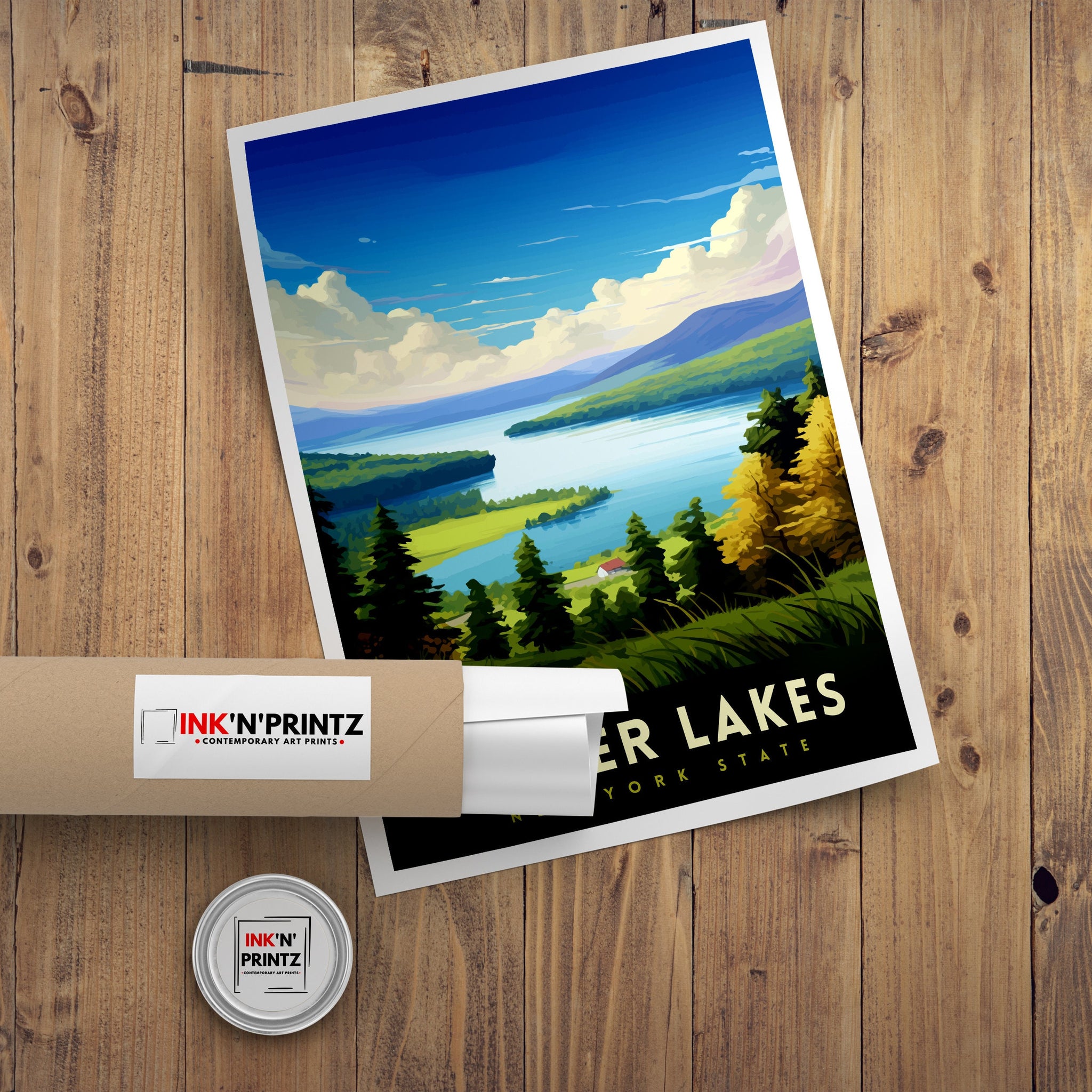 Finger Lakes New York State Travel Print| Finger Lakes Wall Decor Finger Lakes Poster New York State Travel Prints Finger Lakes Art Print