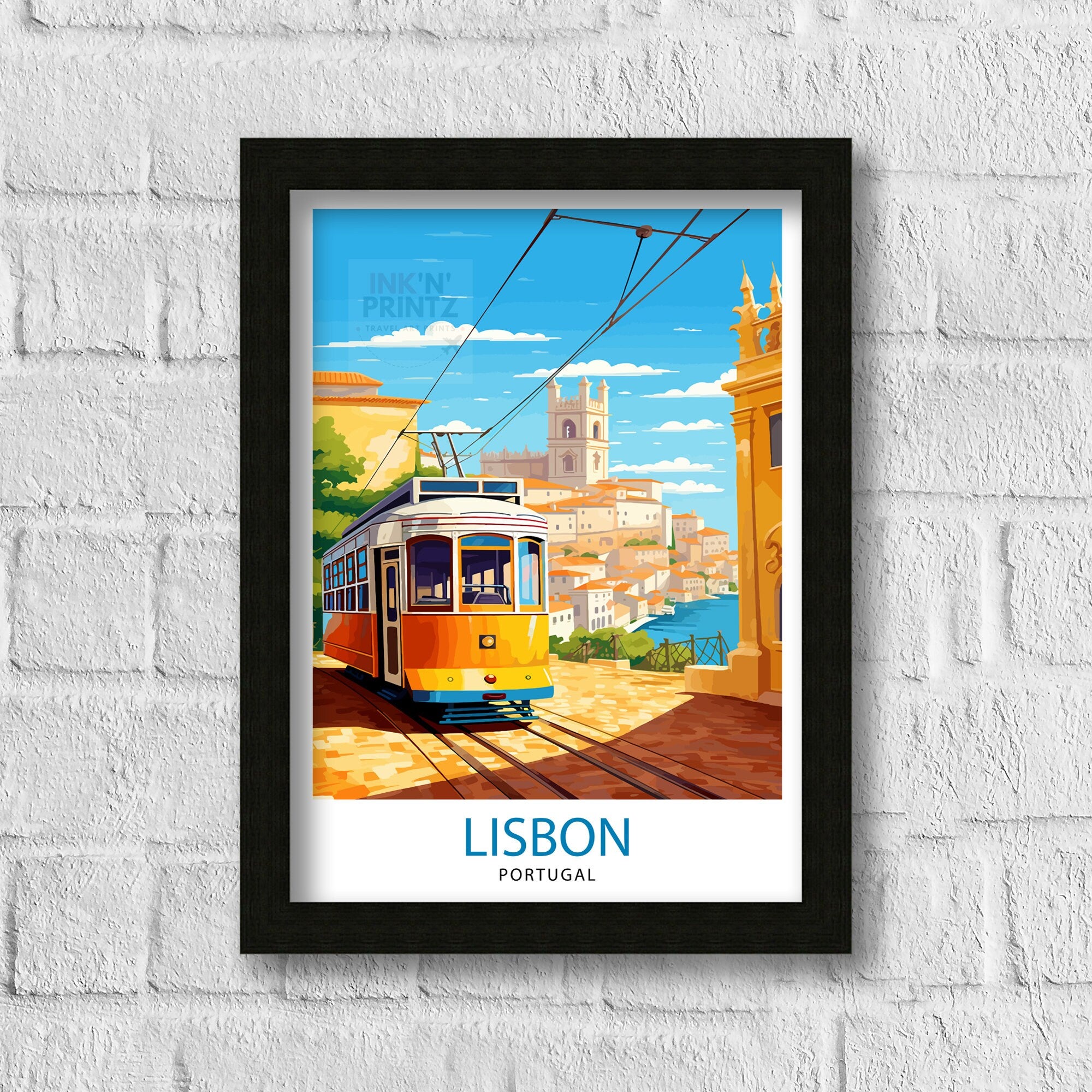Lisbon Portugal Travel Print Lisbon Wall Decor Lisbon Poster Portugal Travel Prints Lisbon Art Print Lisbon Illustration Lisbon Wall Art