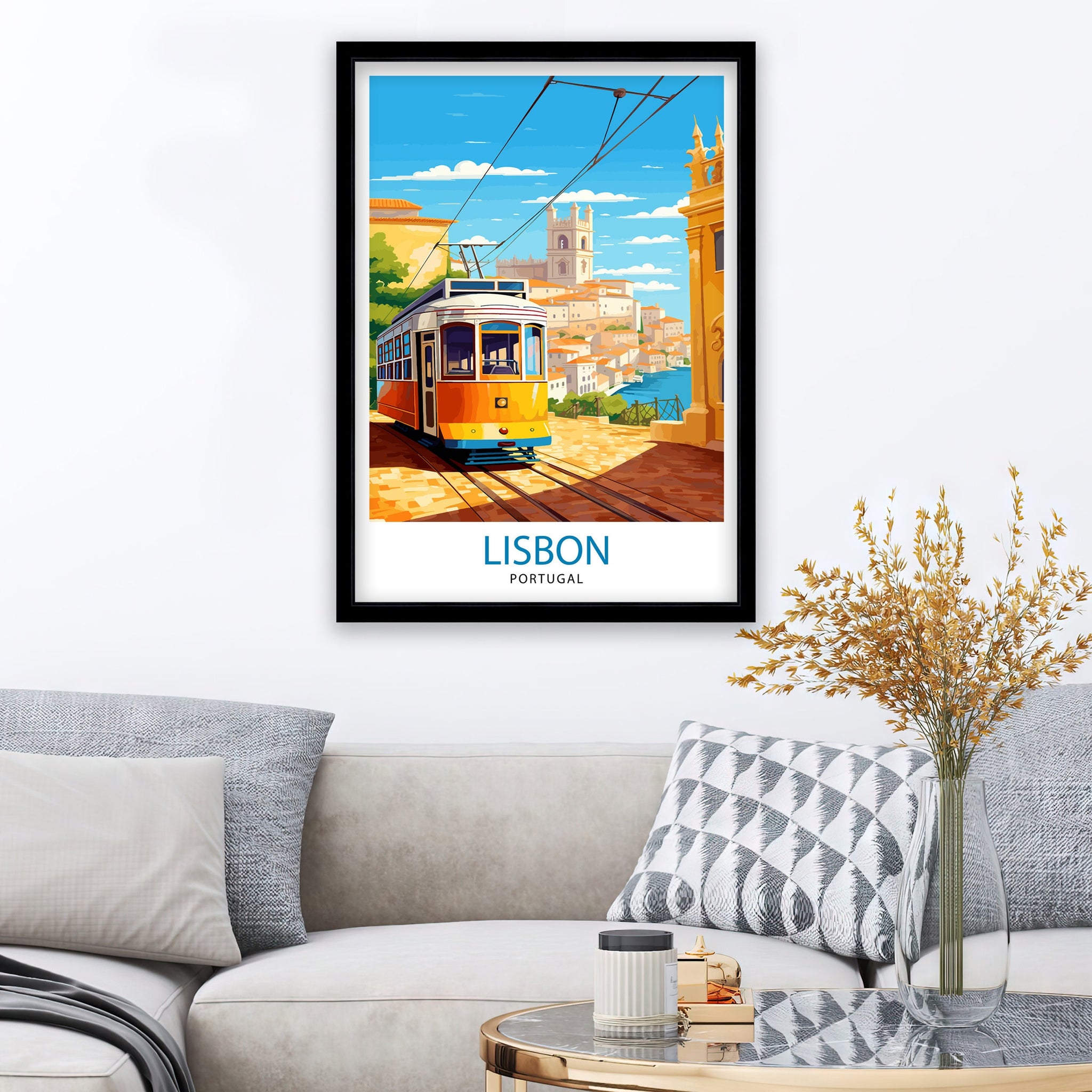 Lisbon Portugal Travel Print Lisbon Wall Decor Lisbon Poster Portugal Travel Prints Lisbon Art Print Lisbon Illustration Lisbon Wall Art