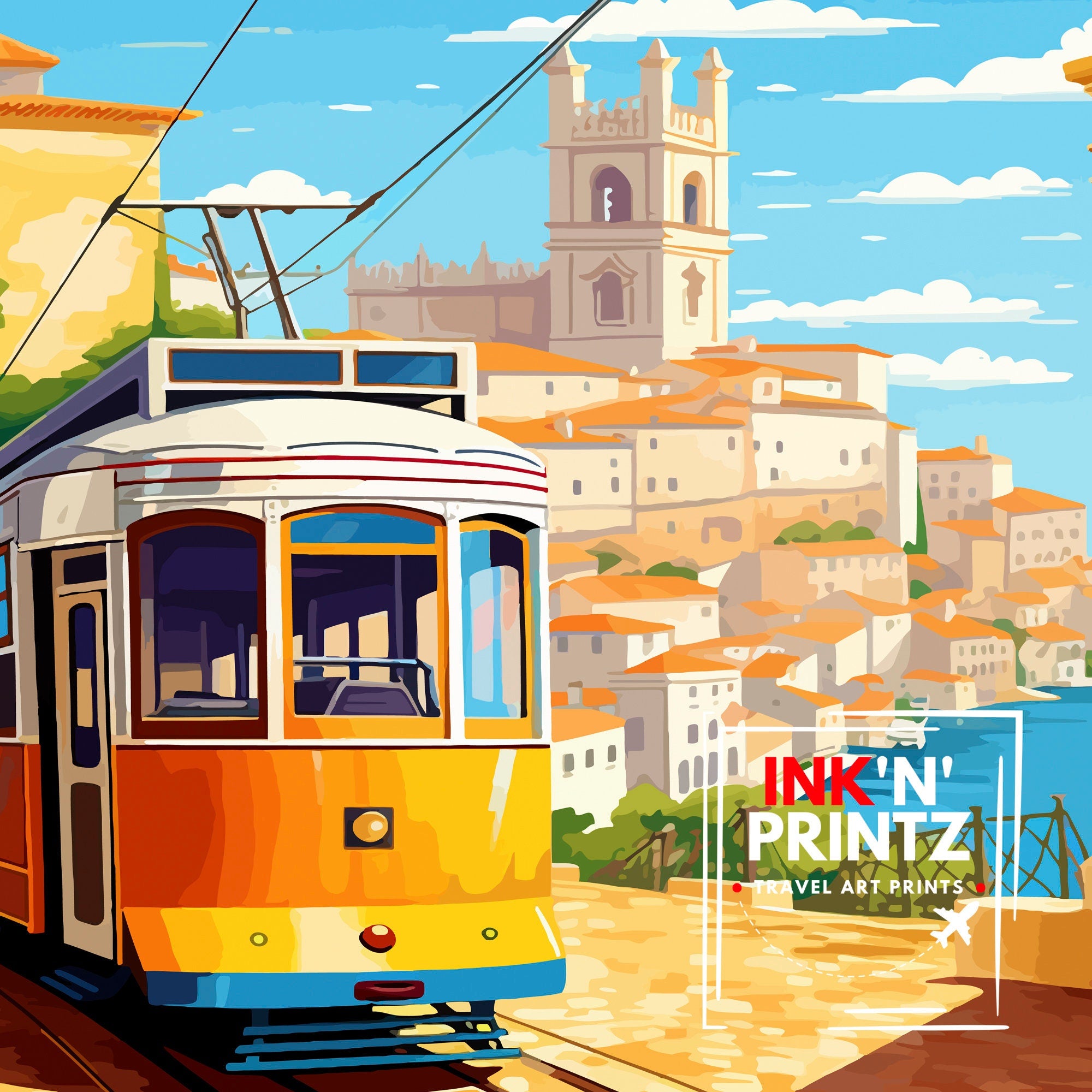 Lisbon Portugal Travel Print Lisbon Wall Decor Lisbon Poster Portugal Travel Prints Lisbon Art Print Lisbon Illustration Lisbon Wall Art