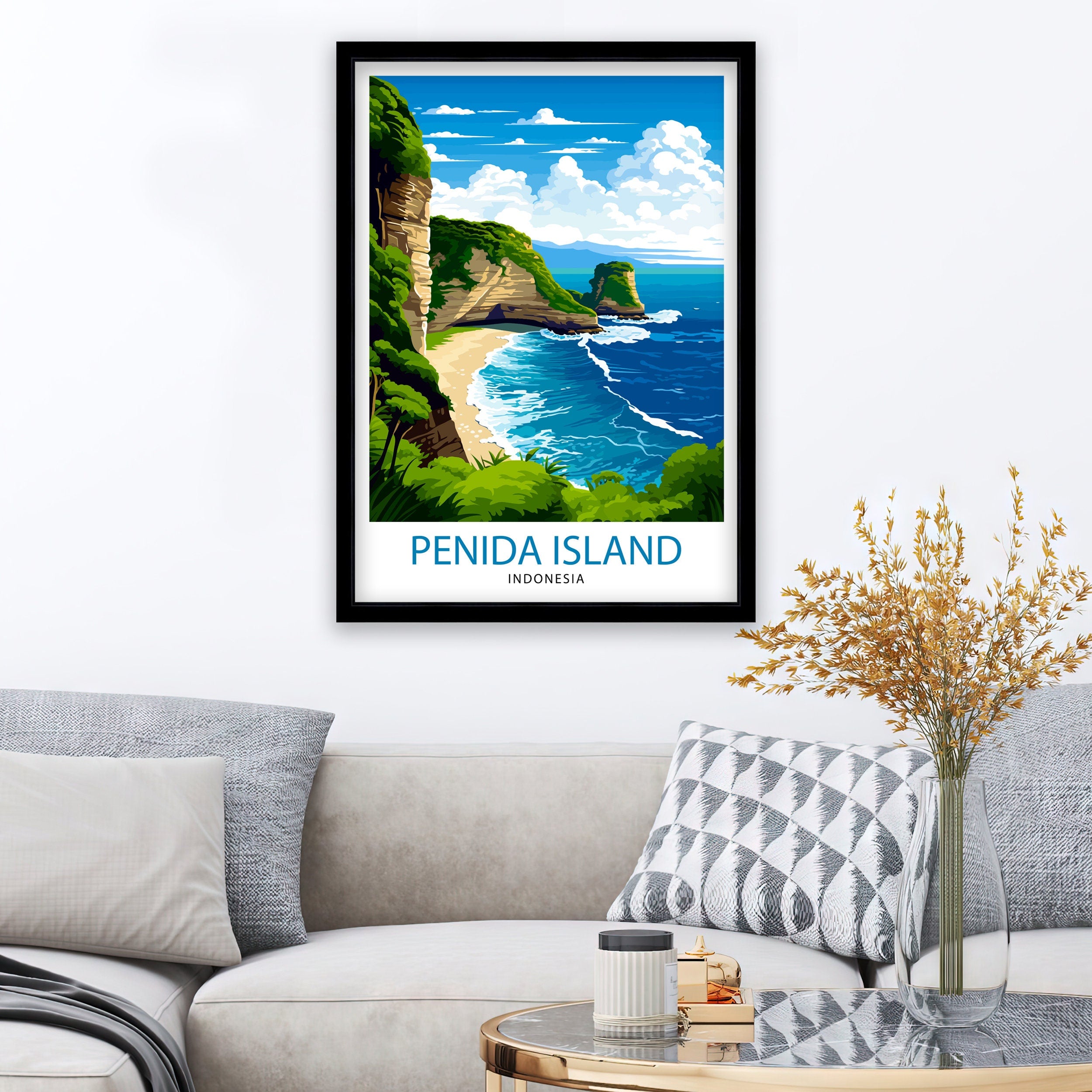 Penida Island Print Penida Wall Decor Penida Poster Penida Art Print Penida Wall Art Gift for Penida Travel Penida Home Decor