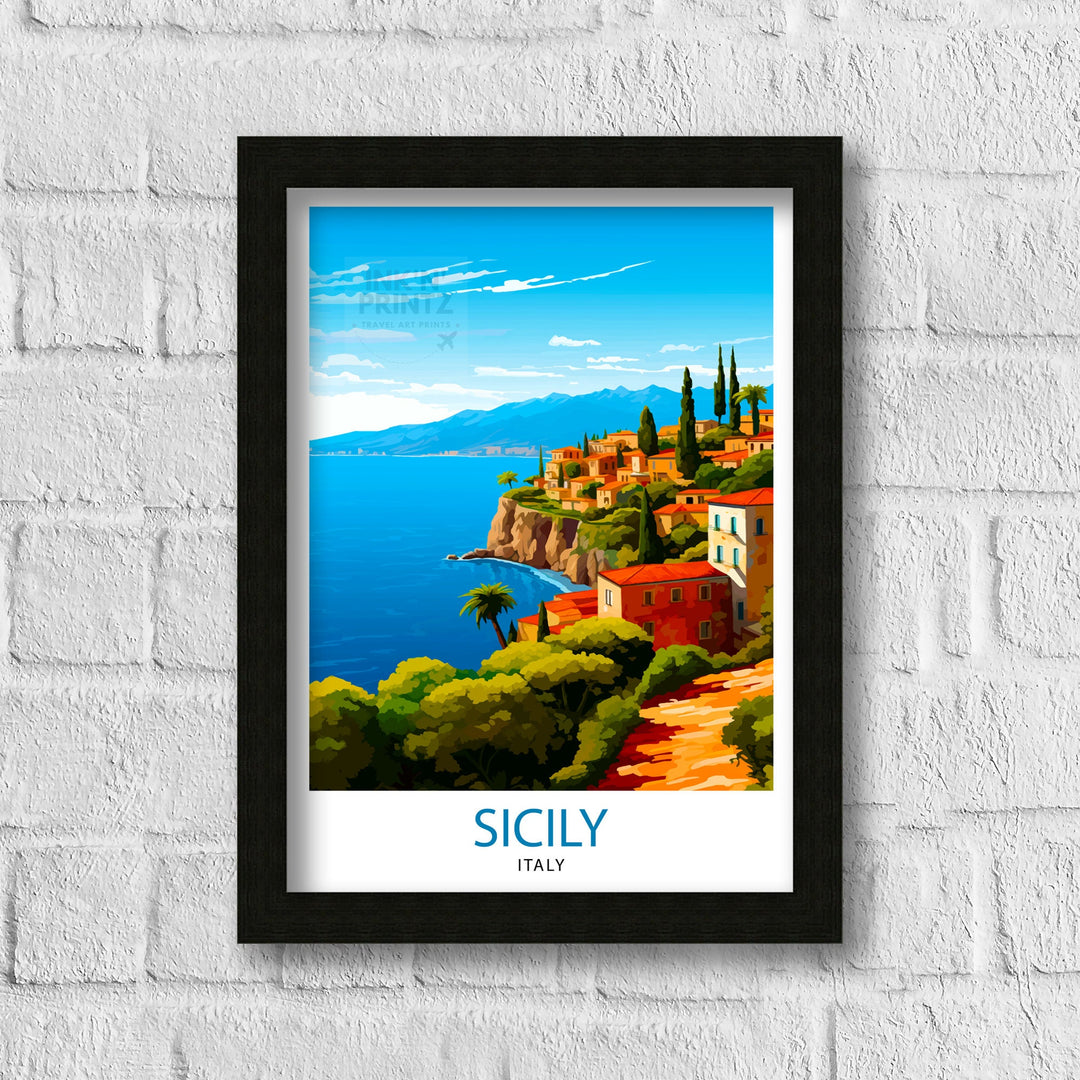 Sicily Travel Poster Sicily