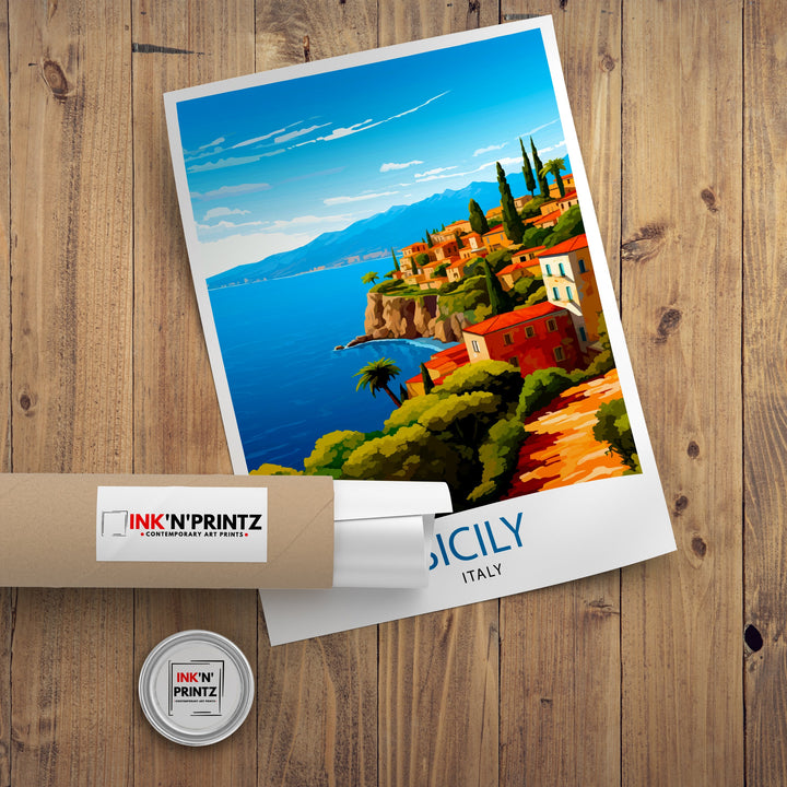 Sicily Travel Poster Sicily