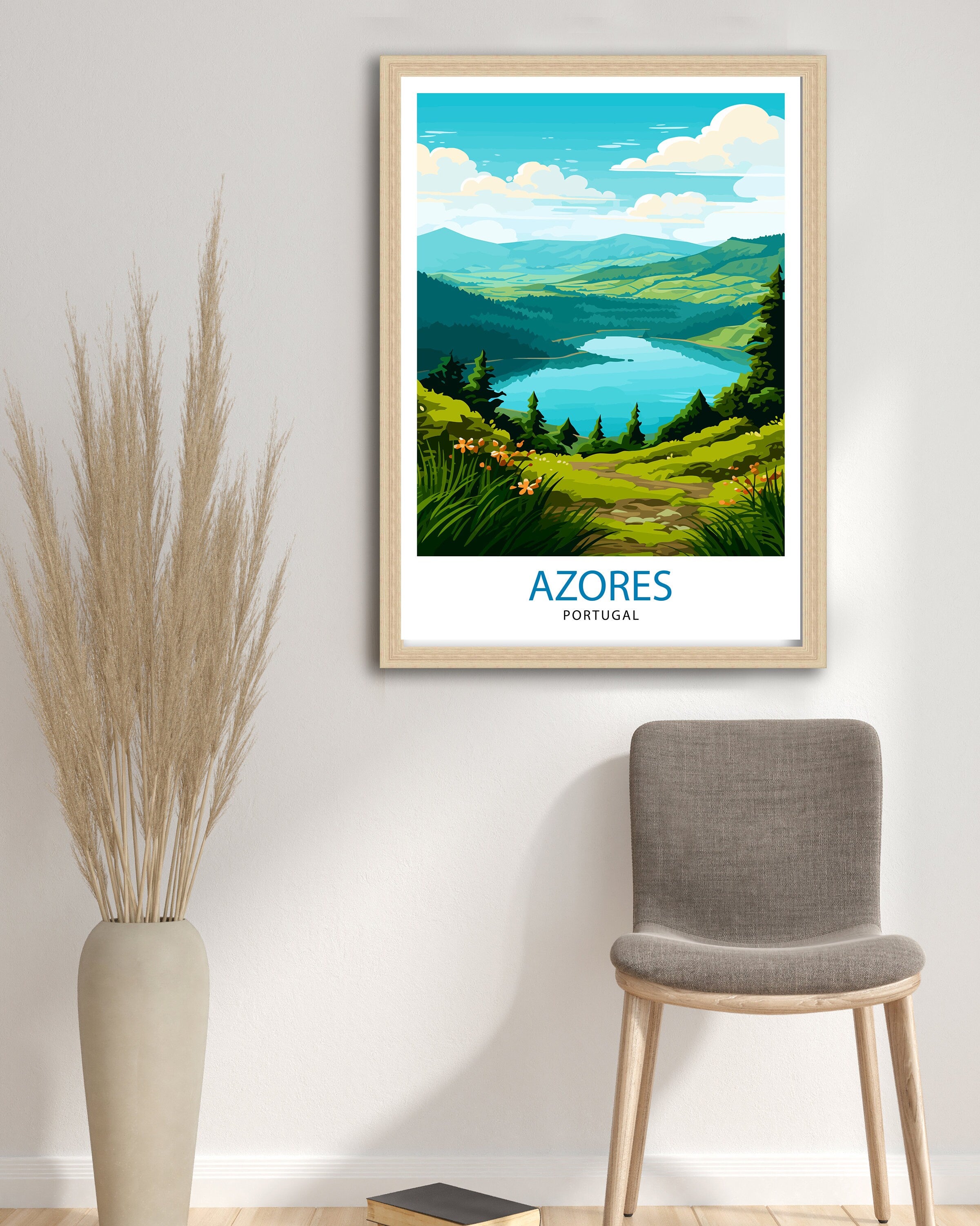 Azores Portugal Print Azores Wall Decor Azores Poster Azores Art Print Azores Wall Art Gift for Azores Travel Azores Home Decor