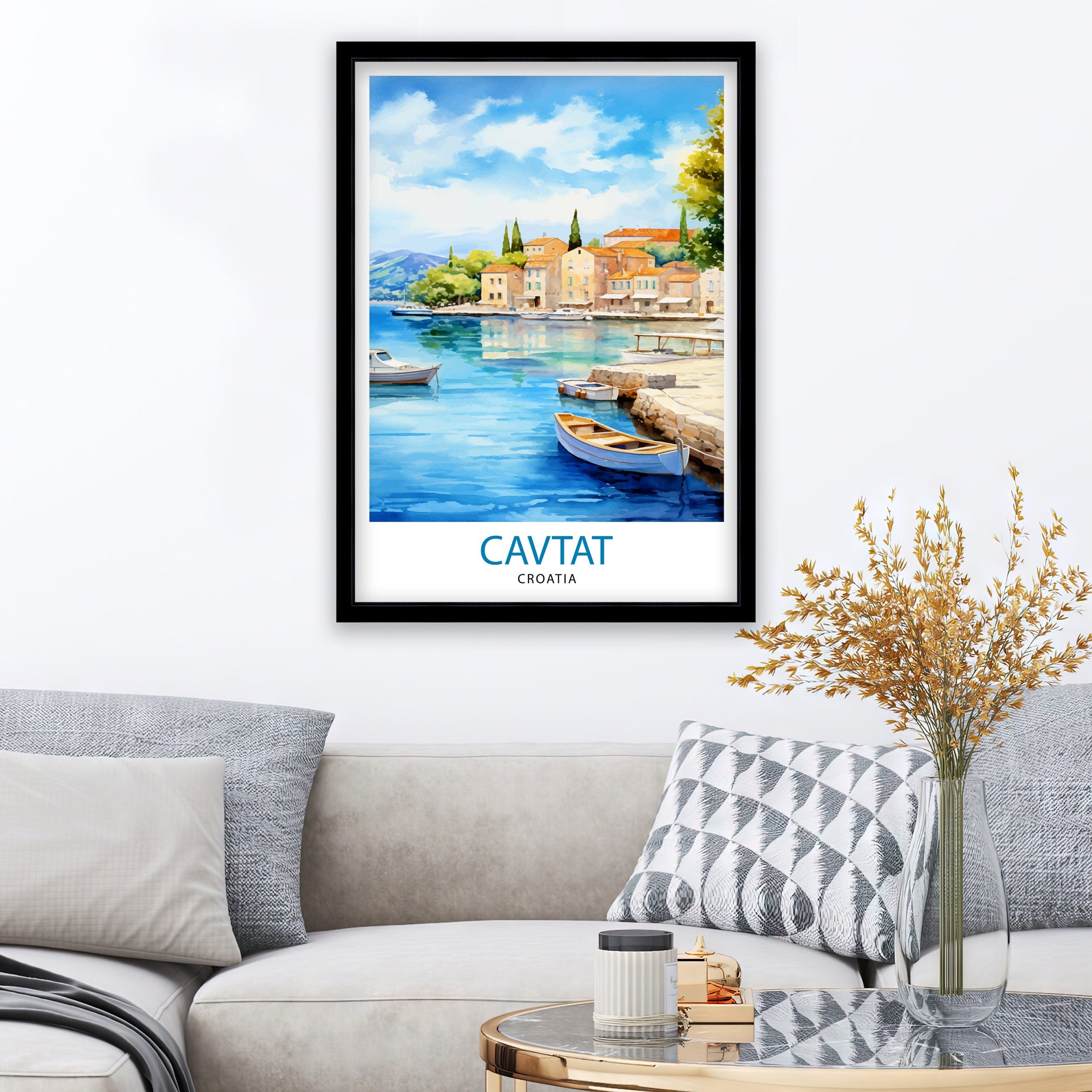 Cavtat Croatia Travel Print Cavtat Wall Art Cavtat Illustration Croatia Travel Poster Cavtat Home Decor Cavtat Gift