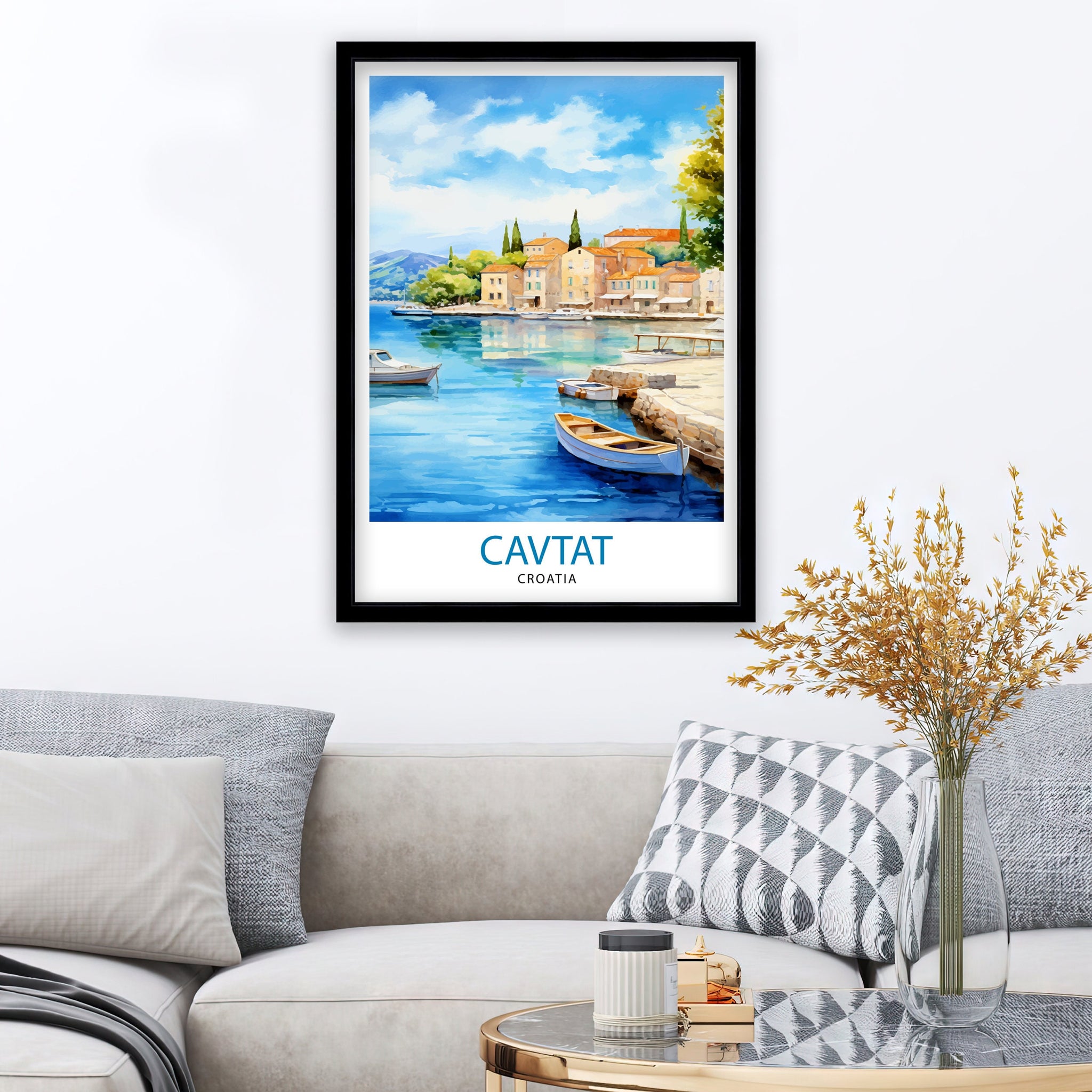Cavtat Croatia Travel Print Cavtat Wall Art Cavtat Illustration Croatia Travel Poster Cavtat Home Decor Cavtat Gift