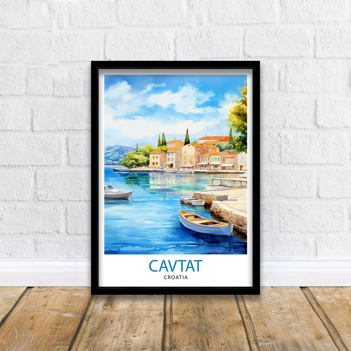 Cavtat Croatia Travel Poster Cavtat Wall Art Cavtat Illustration Croatia Travel Poster Cavtat Home Decor Cavtat Gift