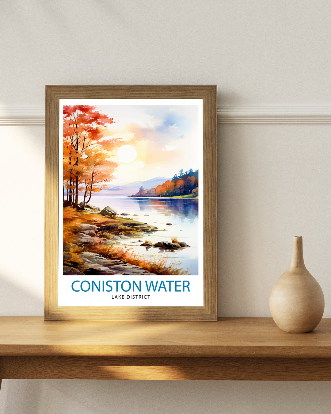 Coniston Water Lake District Travel Poster Lake District