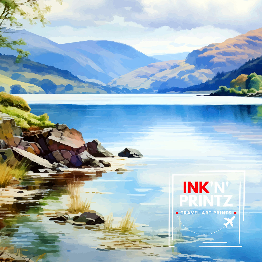 Lake District Cumbria Travel Print Lake District Wall Art Lake District Home Decor Lake District Illustration Travel Poster, Gift for Lake