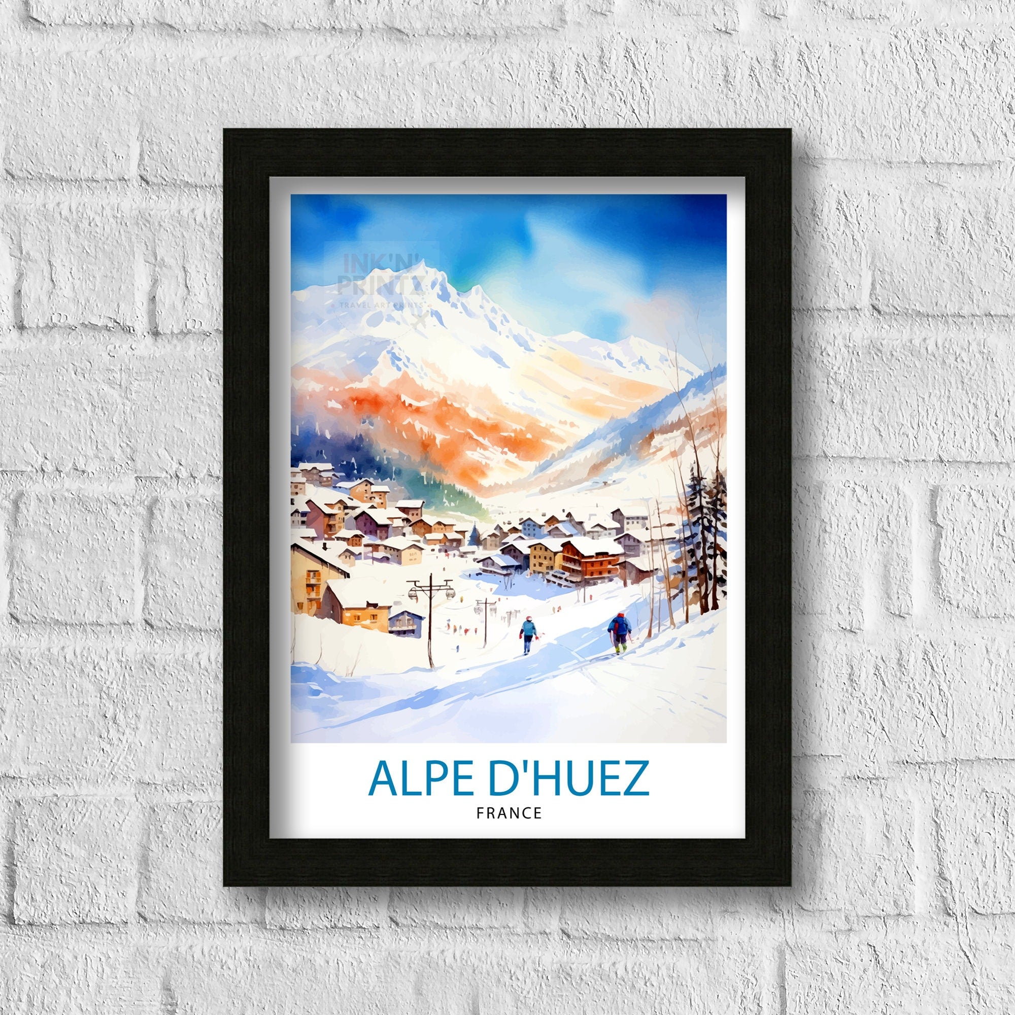 Alpe d'Huez Print Alpe d'Huez Decor Alpe d'Huez Poster Alpe d'Huez Art Alpe d'Huez Wall Art Gift for Skiing Fans Alpe d'Huez Home Decor