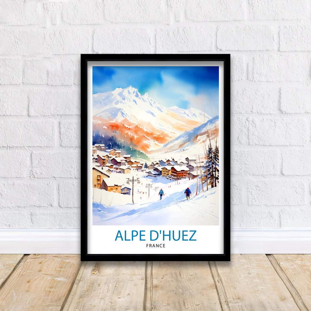 Alpe d'Huez Poster Alpe d'Huez Decor Alpe d'Huez Poster Alpe d'Huez Art Alpe d'Huez Wall Art Gift for Skiing Fans Alpe d'Huez Home Decor