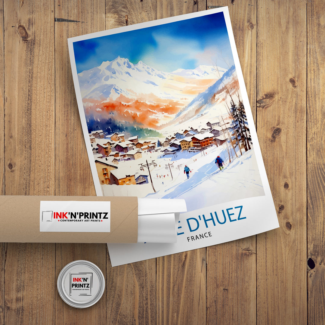 Alpe d'Huez Poster Alpe d'Huez Decor Alpe d'Huez Poster Alpe d'Huez Art Alpe d'Huez Wall Art Gift for Skiing Fans Alpe d'Huez Home Decor