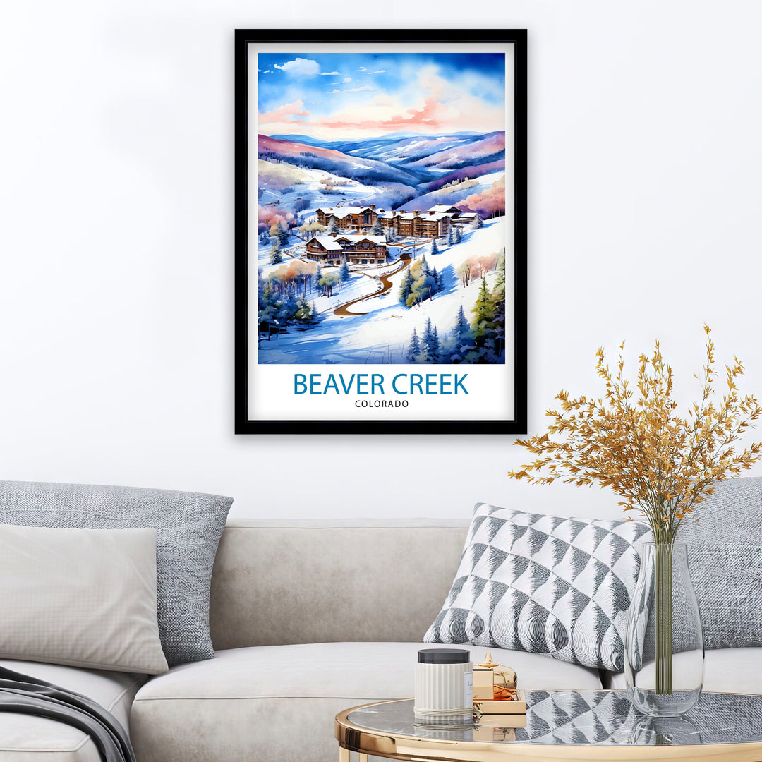 Beaver Creek Colorado Poster Beaver Creek Decor Beaver Creek Poster Beaver Creek Art Beaver Creek Wall Art Gift for Skiing Fans Beaver Creek