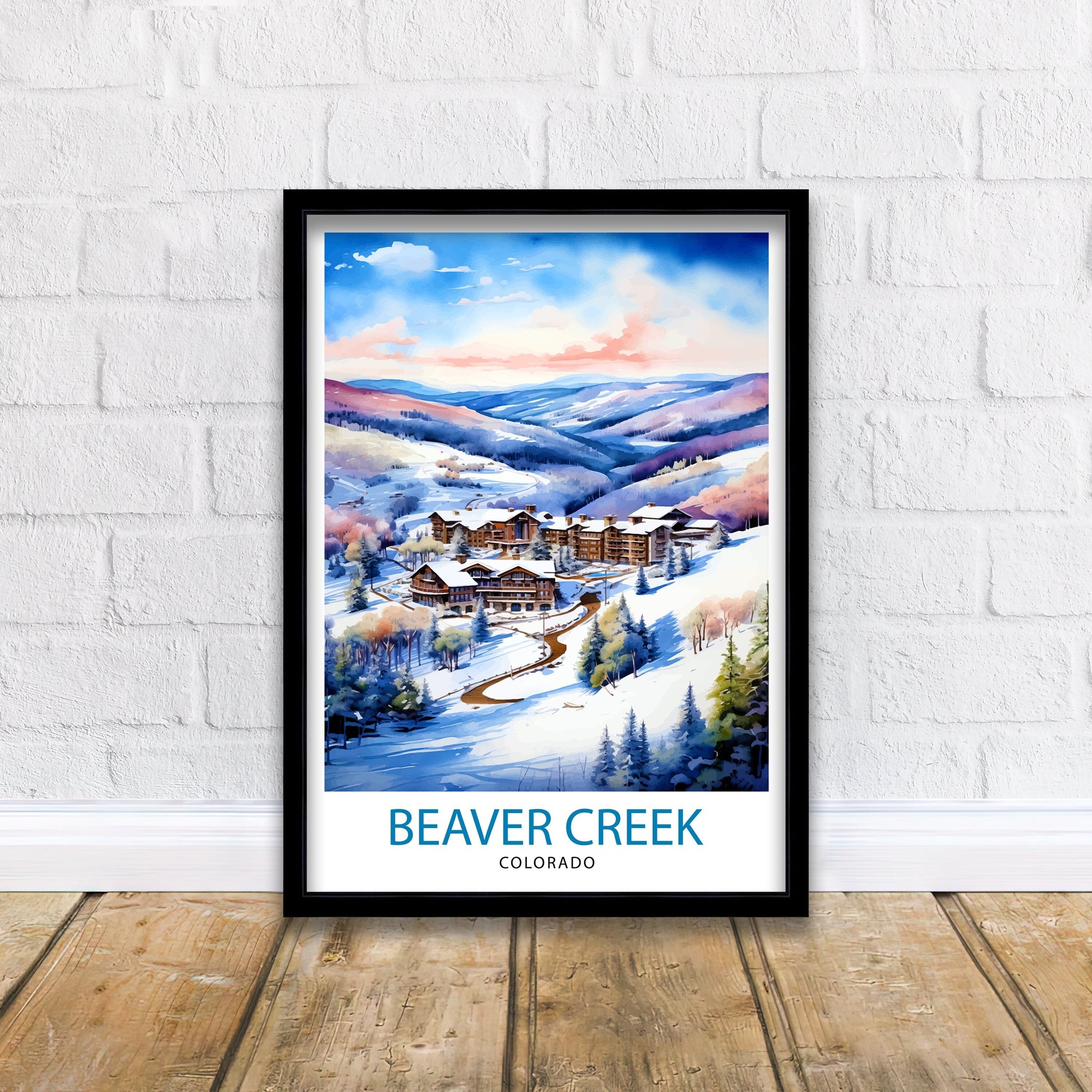 Beaver Creek Colorado Poster Beaver Creek Decor Beaver Creek Poster Beaver Creek Art Beaver Creek Wall Art Gift for Skiing Fans Beaver Creek