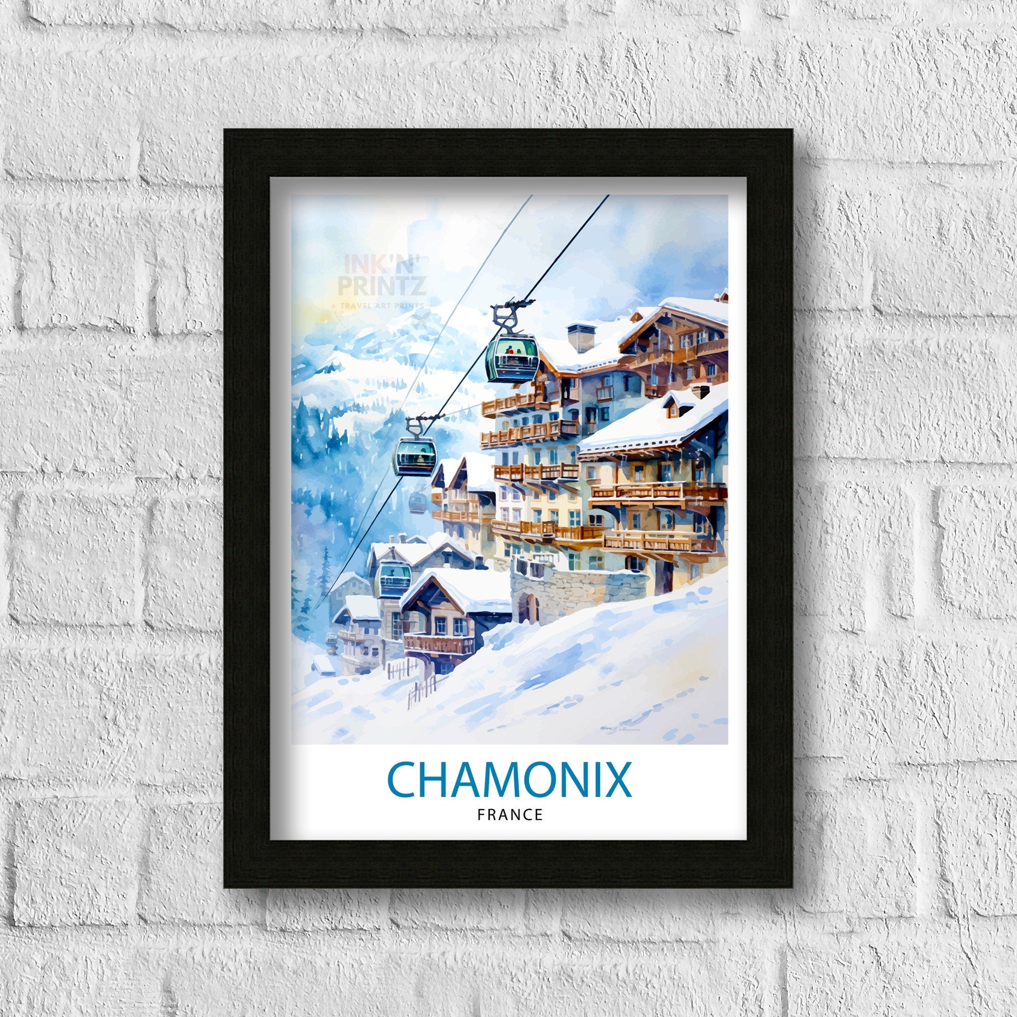 Chamonix France Print Chamonix Decor Chamonix Poster Chamonix Art Chamonix Wall Art Gift for Alpine Lovers Chamonix Home Decor