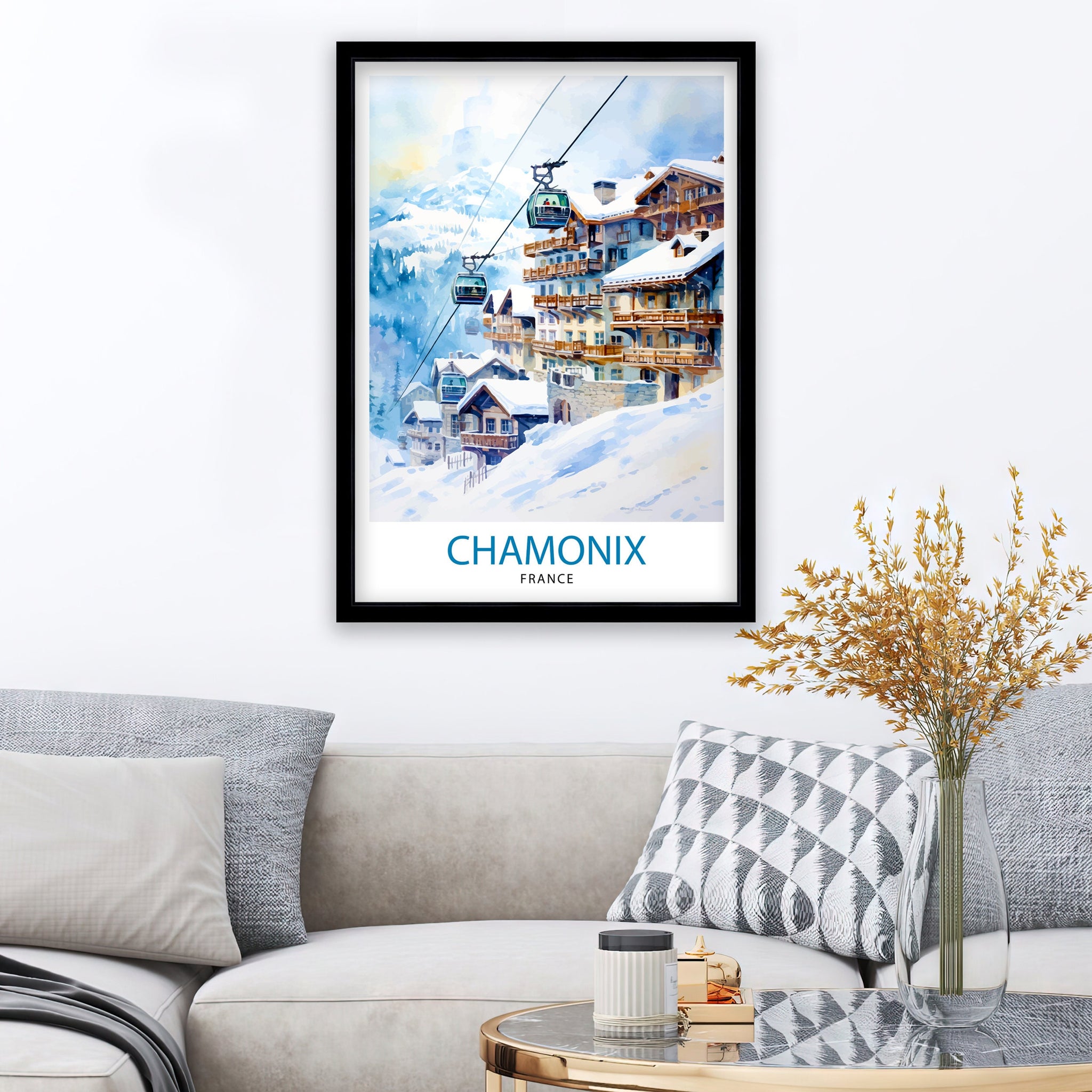 Chamonix France Print Chamonix Decor Chamonix Poster Chamonix Art Chamonix Wall Art Gift for Alpine Lovers Chamonix Home Decor