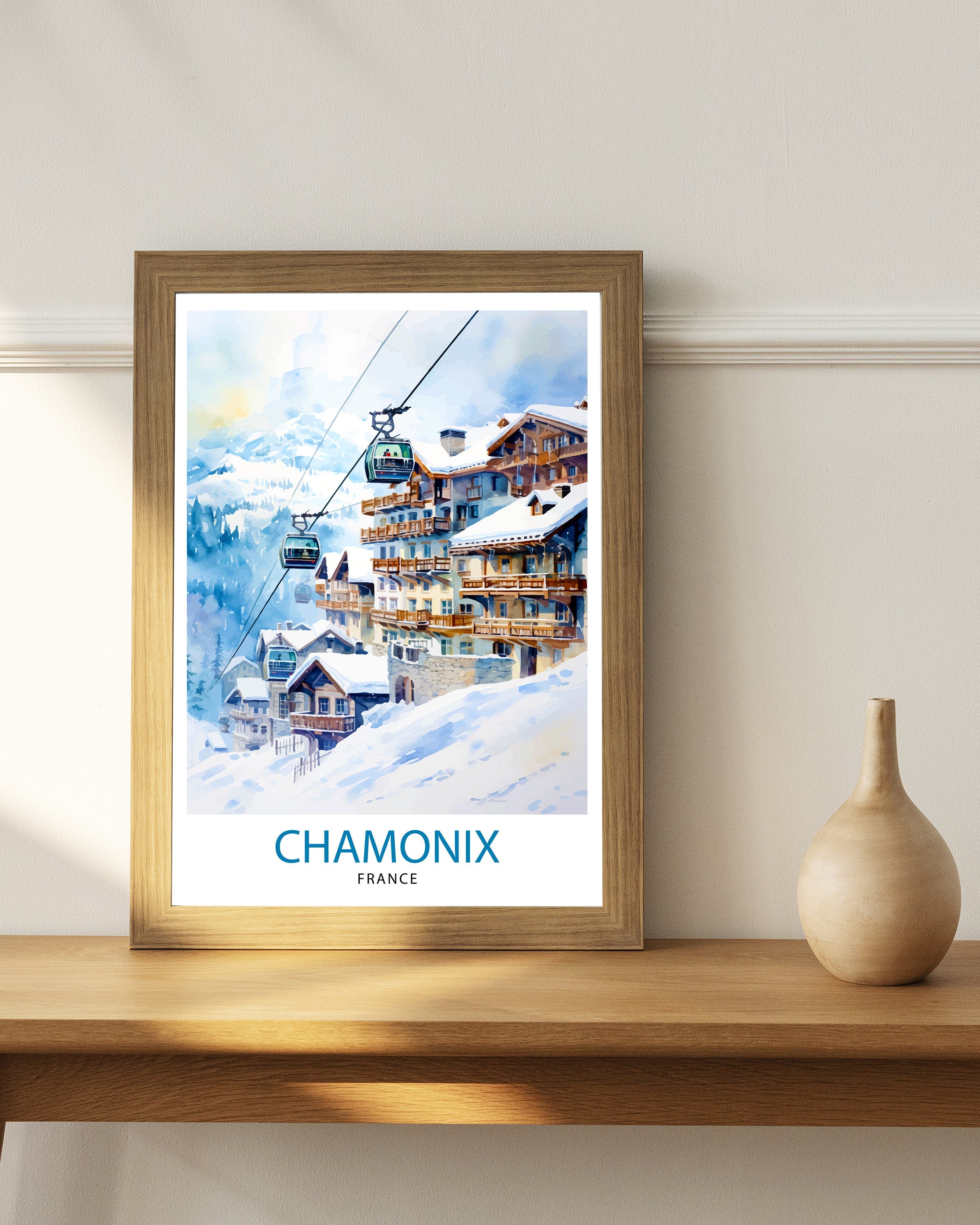 Chamonix France Print Chamonix Decor Chamonix Poster Chamonix Art Chamonix Wall Art Gift for Alpine Lovers Chamonix Home Decor