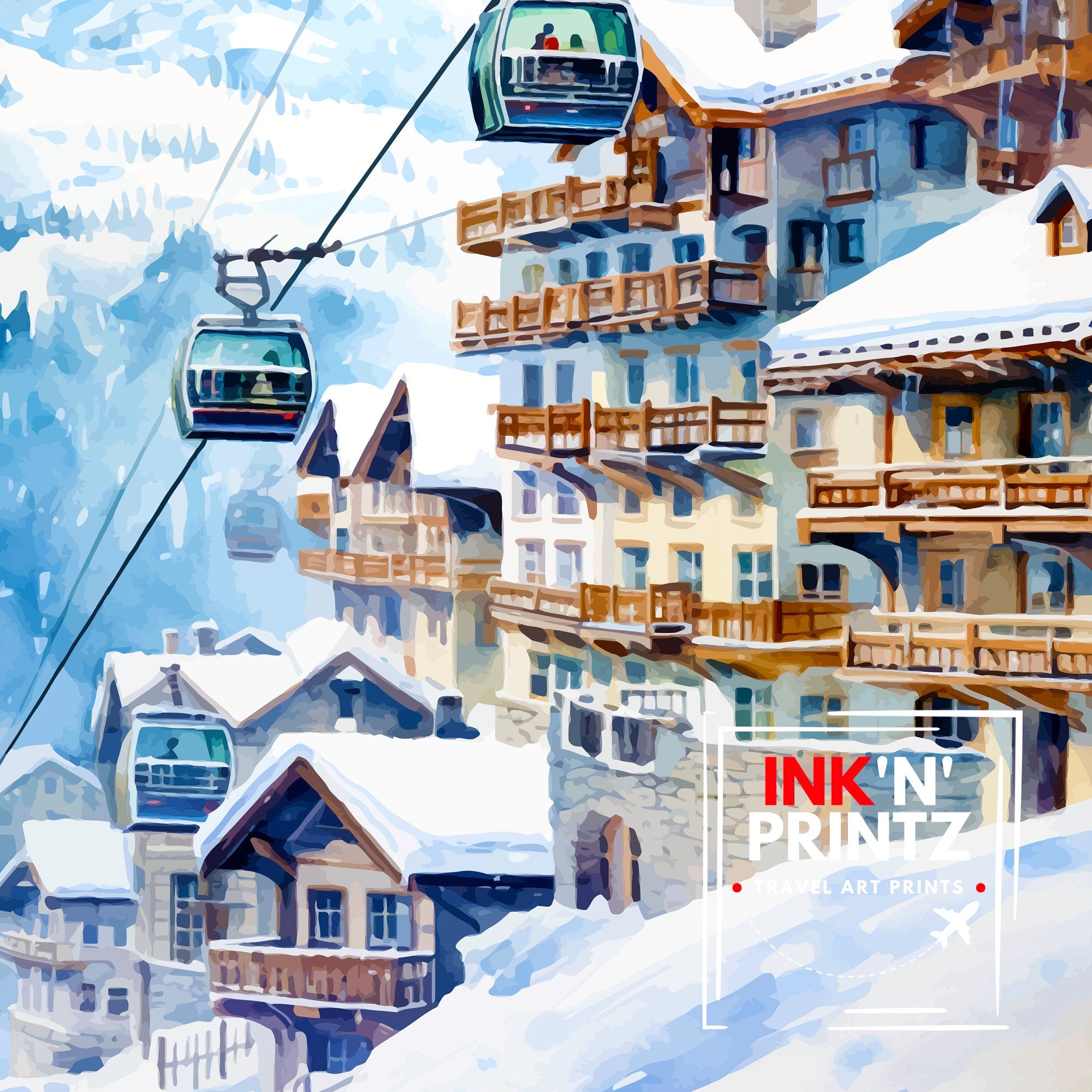 Chamonix France Print Chamonix Decor Chamonix Poster Chamonix Art Chamonix Wall Art Gift for Alpine Lovers Chamonix Home Decor