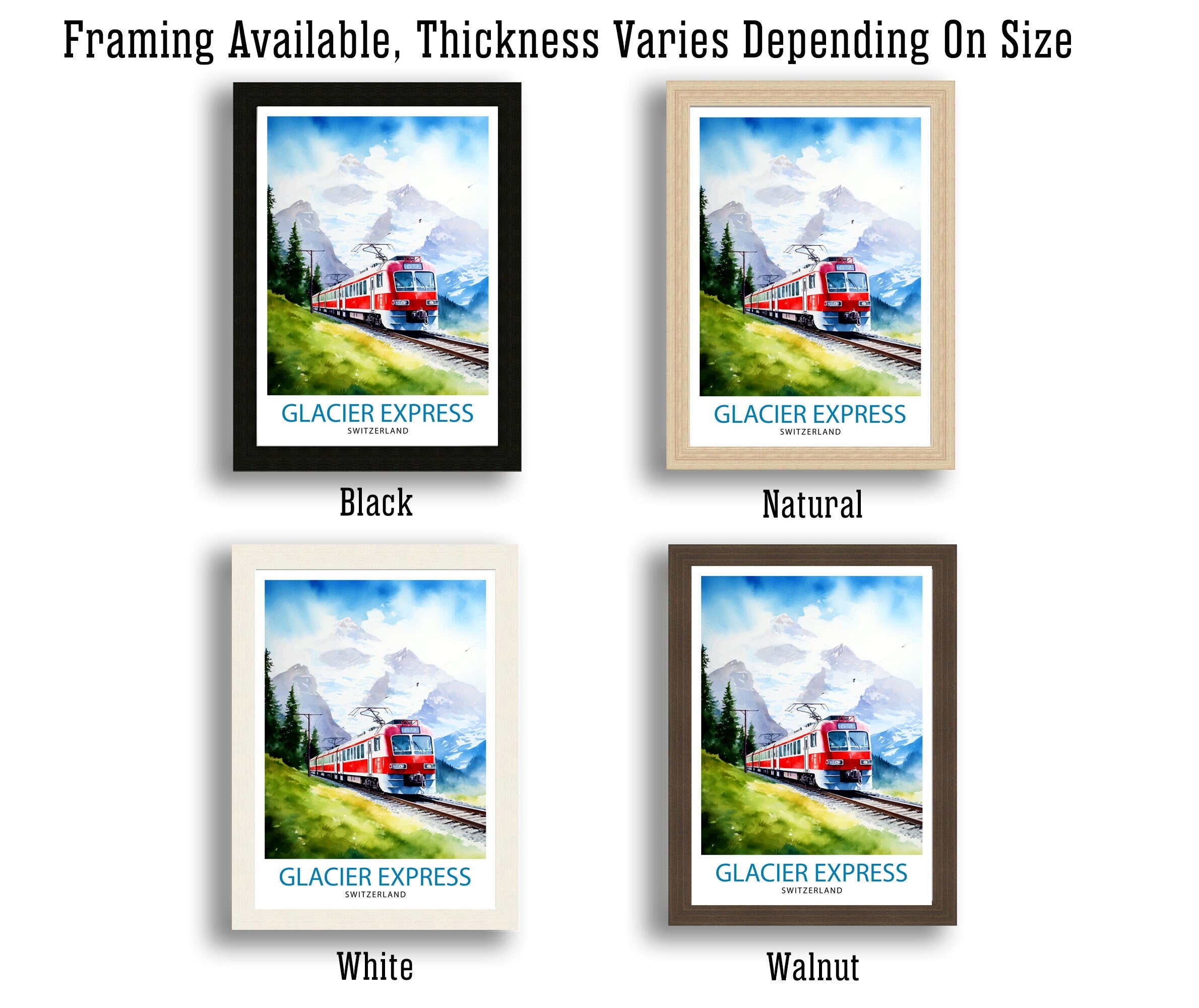 Glacier Express Switzerland Print Glacier Express Decor Glacier Express Poster Glacier Express Art Glacier Express Wall Art Gift for Train