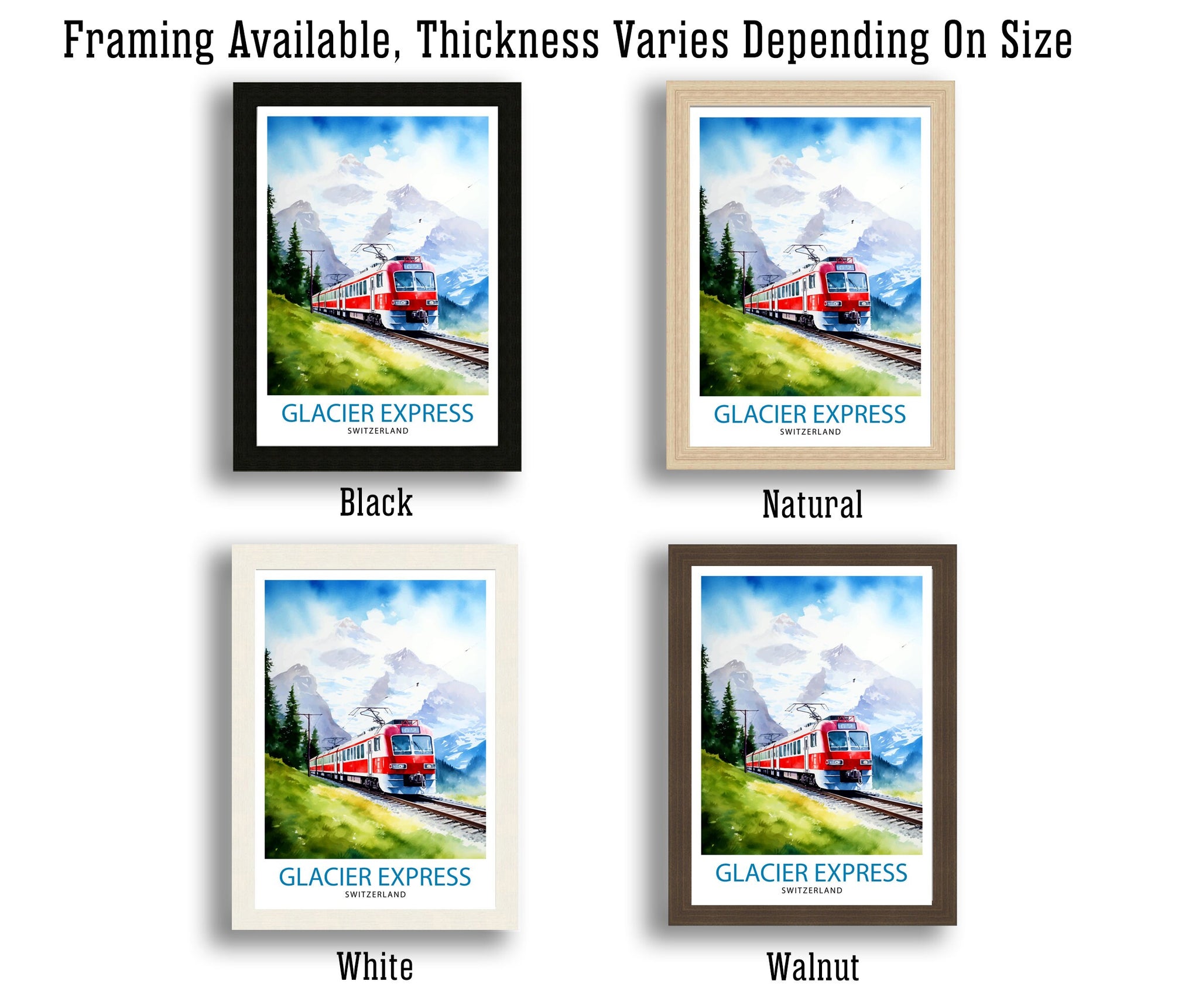Glacier Express Switzerland Print Glacier Express Decor Glacier Express Poster Glacier Express Art Glacier Express Wall Art Gift for Train
