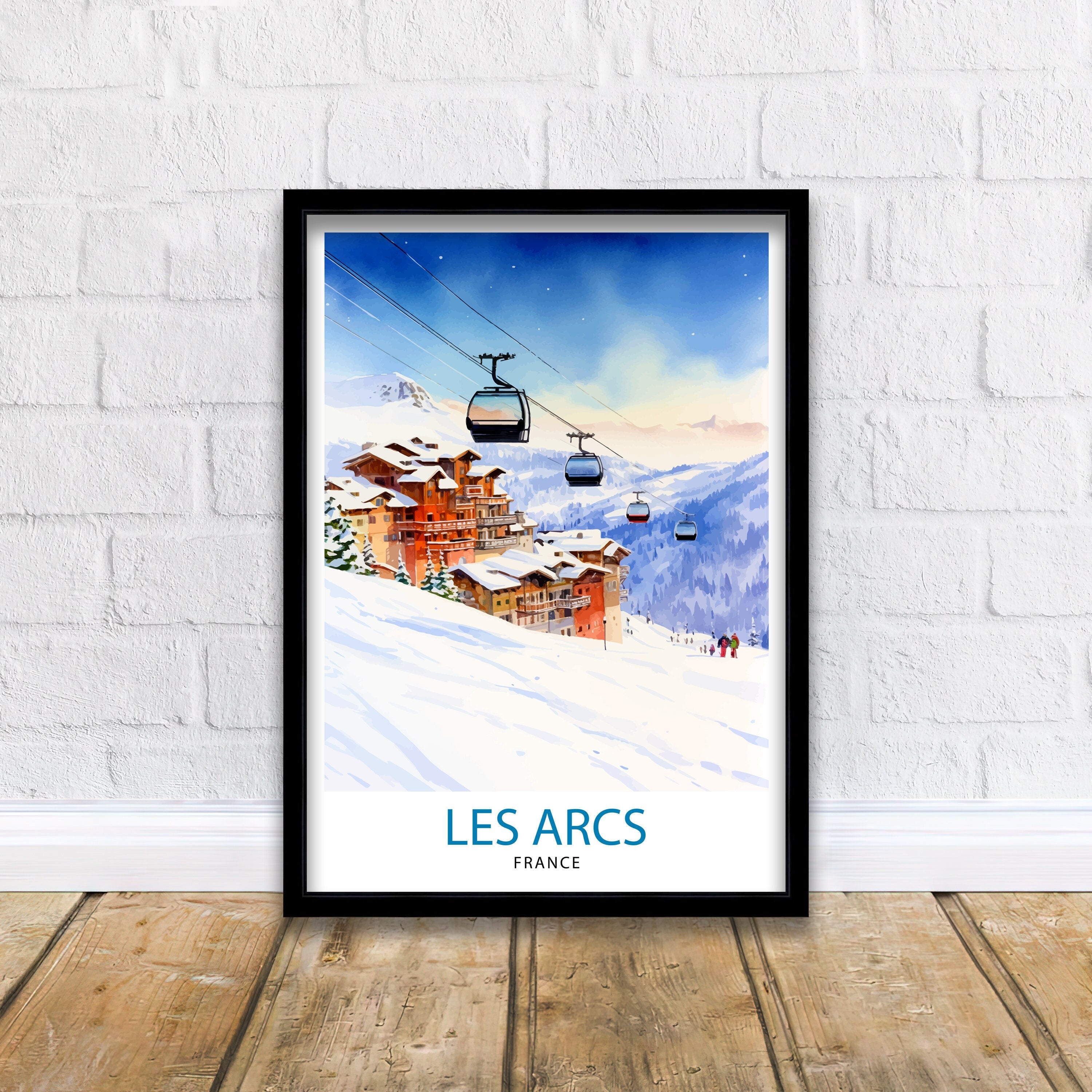 Les Arcs France Poster Les Arcs Decor Les Arcs Poster Les Arcs Art Les Arcs Wall Art Gift for Ski Lovers Les Arcs Home Decor