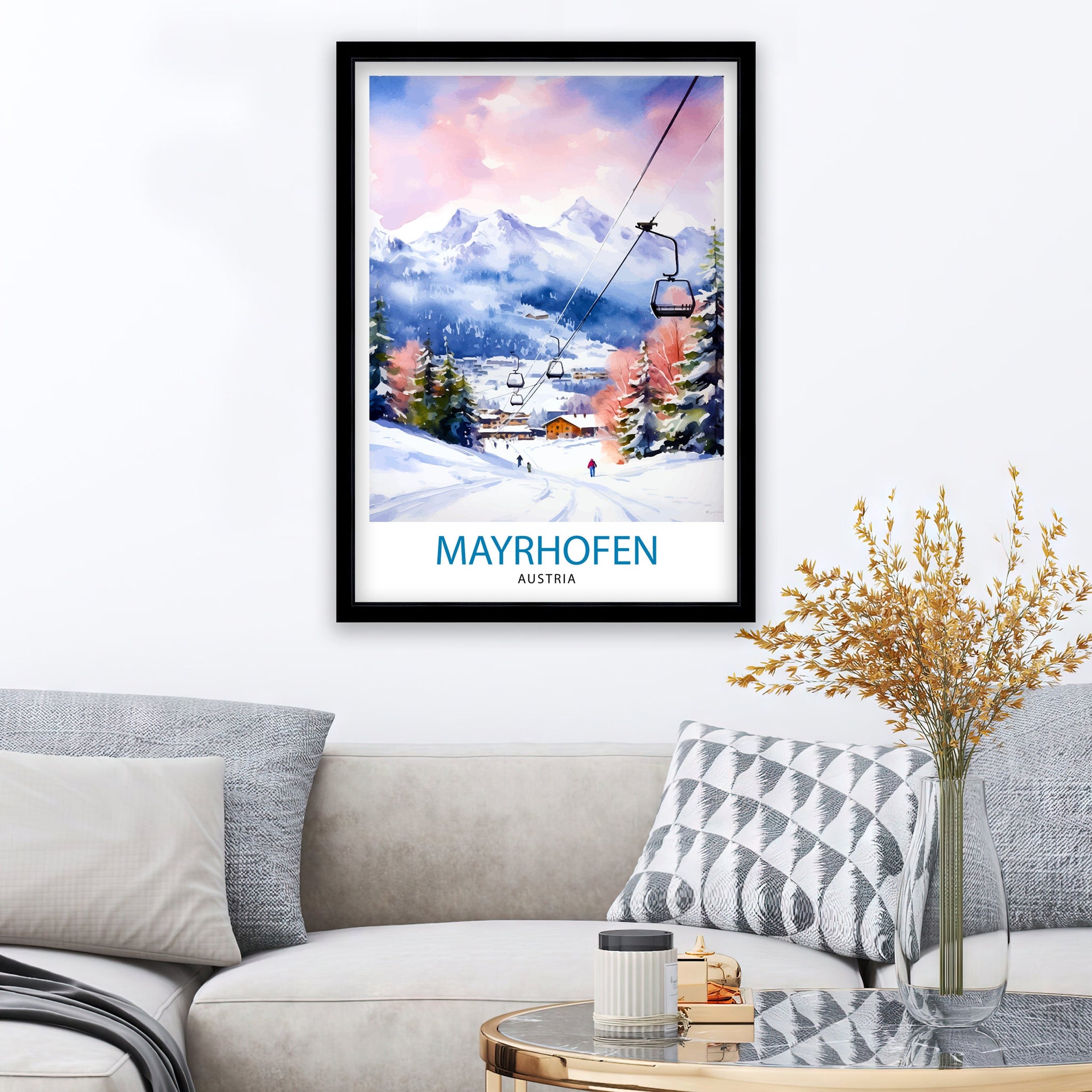 Mayrhofen Austria Print Mayrhofen Decor Mayrhofen Poster Mayrhofen Art Mayrhofen Wall Art Gift for Alpine Fans Mayrhofen Home Decor