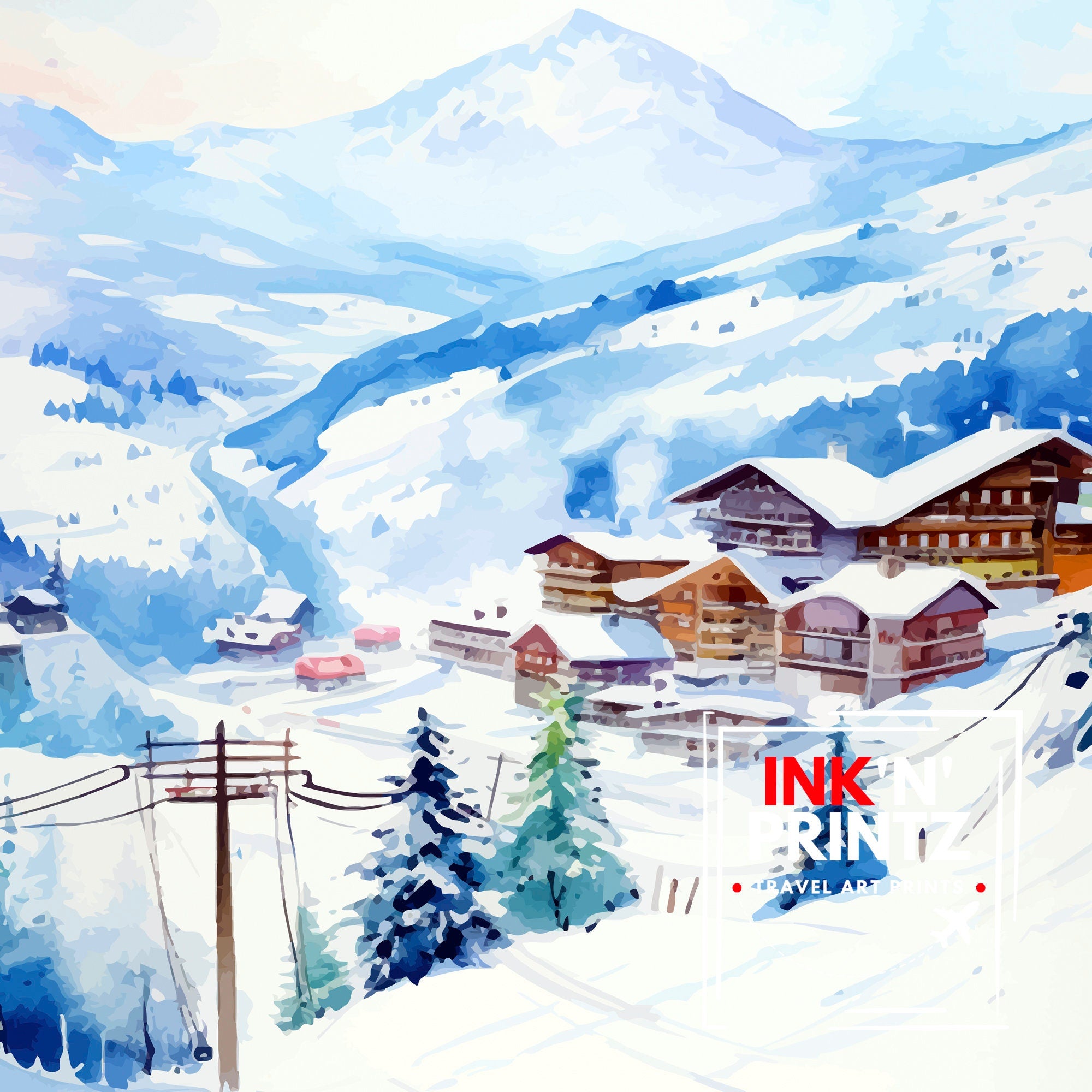 St Anton Austria Print St Anton Decor St Anton Poster St Anton Art St Anton Wall Art Gift for Ski Aficionados St Anton Home Decor