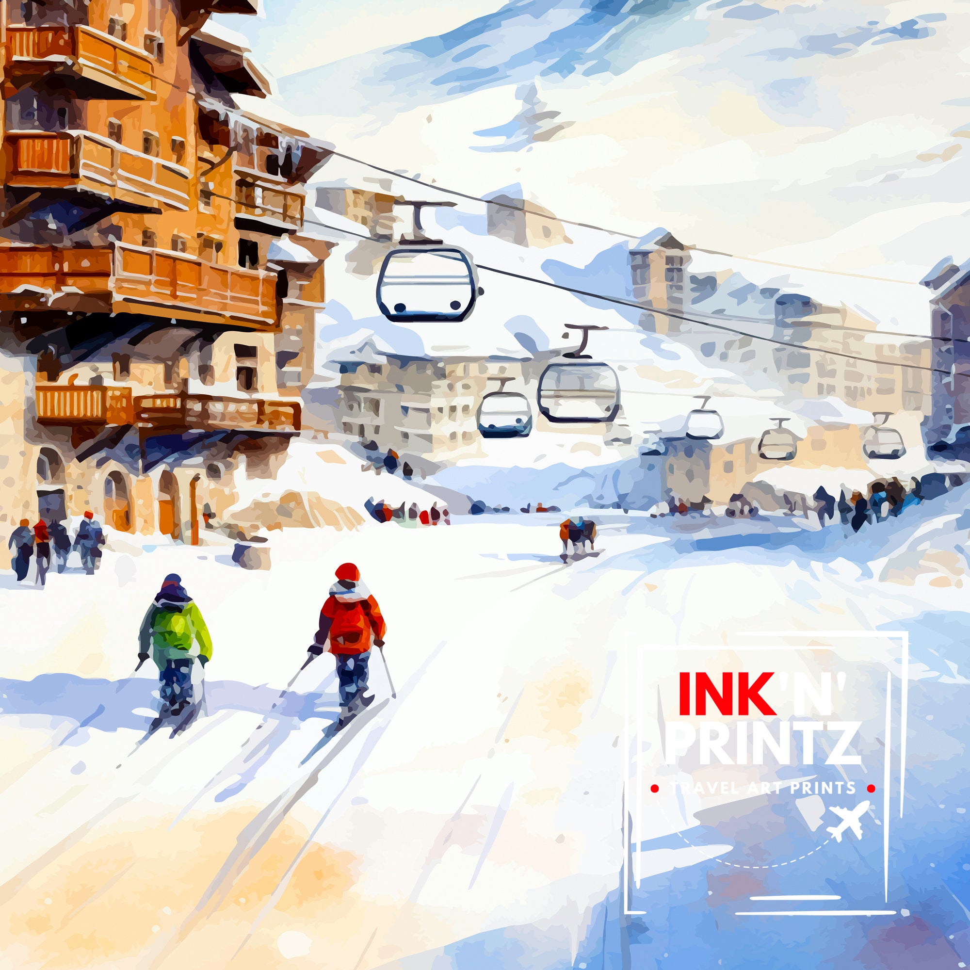 Val-d'Isère France Print Val-d'Isère Decor Val-d'Isère Poster Val-d'Isère Art Val-d'Isère Wall Art Gift for Ski Buffs Val-d'Isère Home Decor