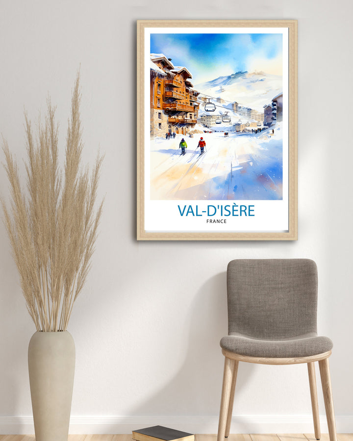 Val-d'Isère France Poster Val-d'Isère Decor Val-d'Isère Poster Val-d'Isère Art Val-d'Isère Wall Art Gift for Ski Buffs Val-d'Isère Home Decor