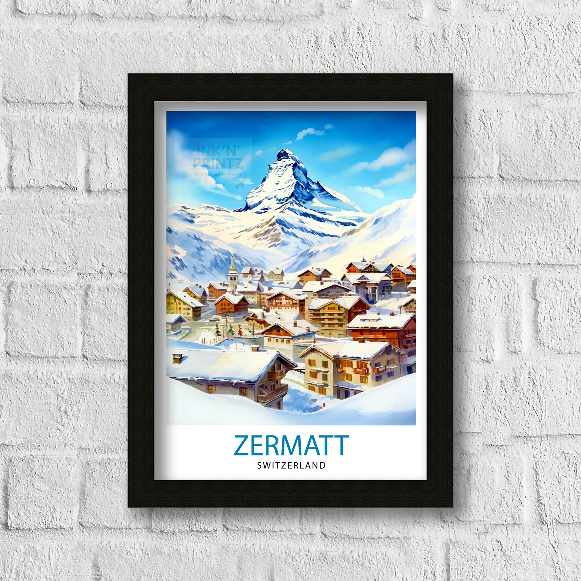 Zermatt Switzerland Print Zermatt Decor Zermatt Poster Zermatt Art Zermatt Wall Art Gift for Mountain Enthusiasts Zermatt Home Decor
