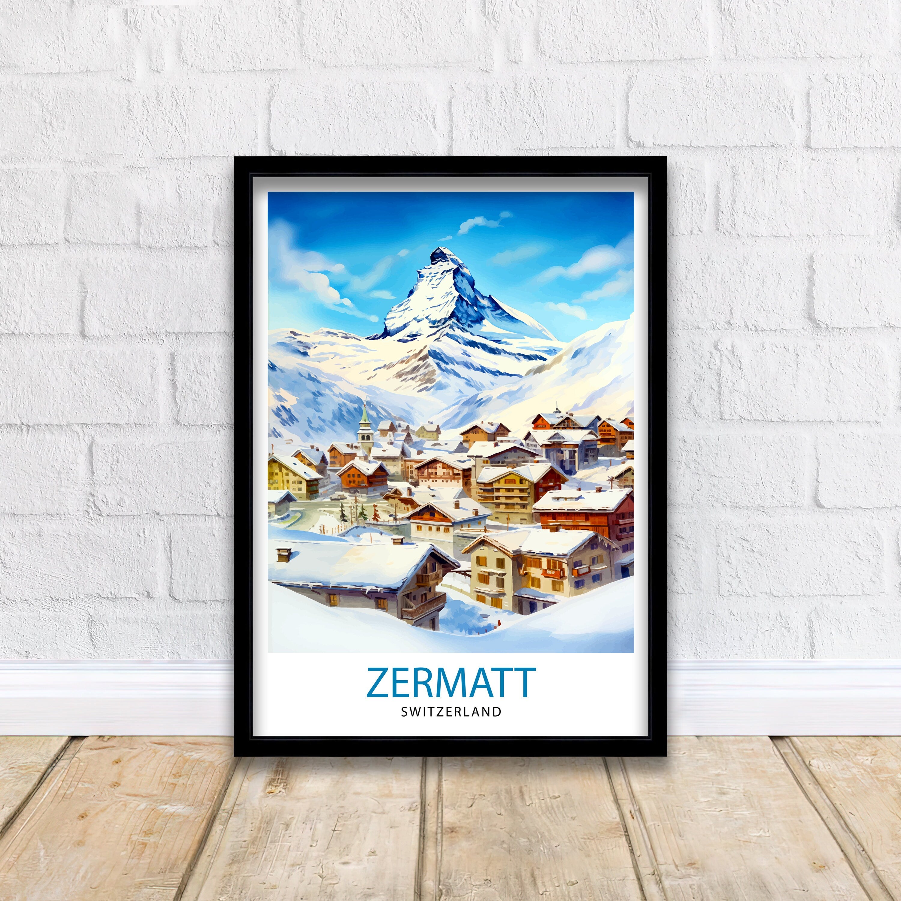 Zermatt Switzerland Print Zermatt Decor Zermatt Poster Zermatt Art Zermatt Wall Art Gift for Mountain Enthusiasts Zermatt Home Decor