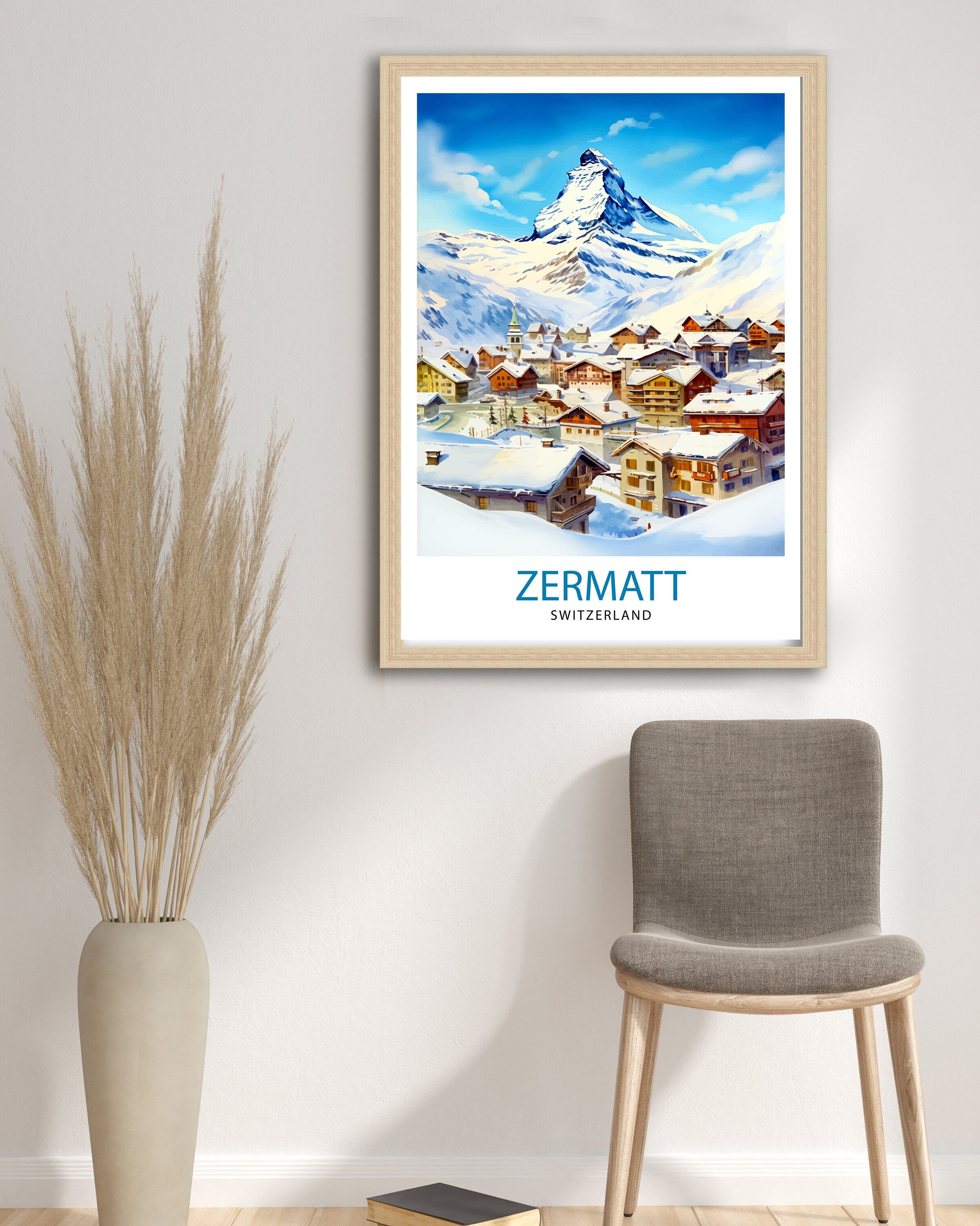 Zermatt Switzerland Print Zermatt Decor Zermatt Poster Zermatt Art Zermatt Wall Art Gift for Mountain Enthusiasts Zermatt Home Decor