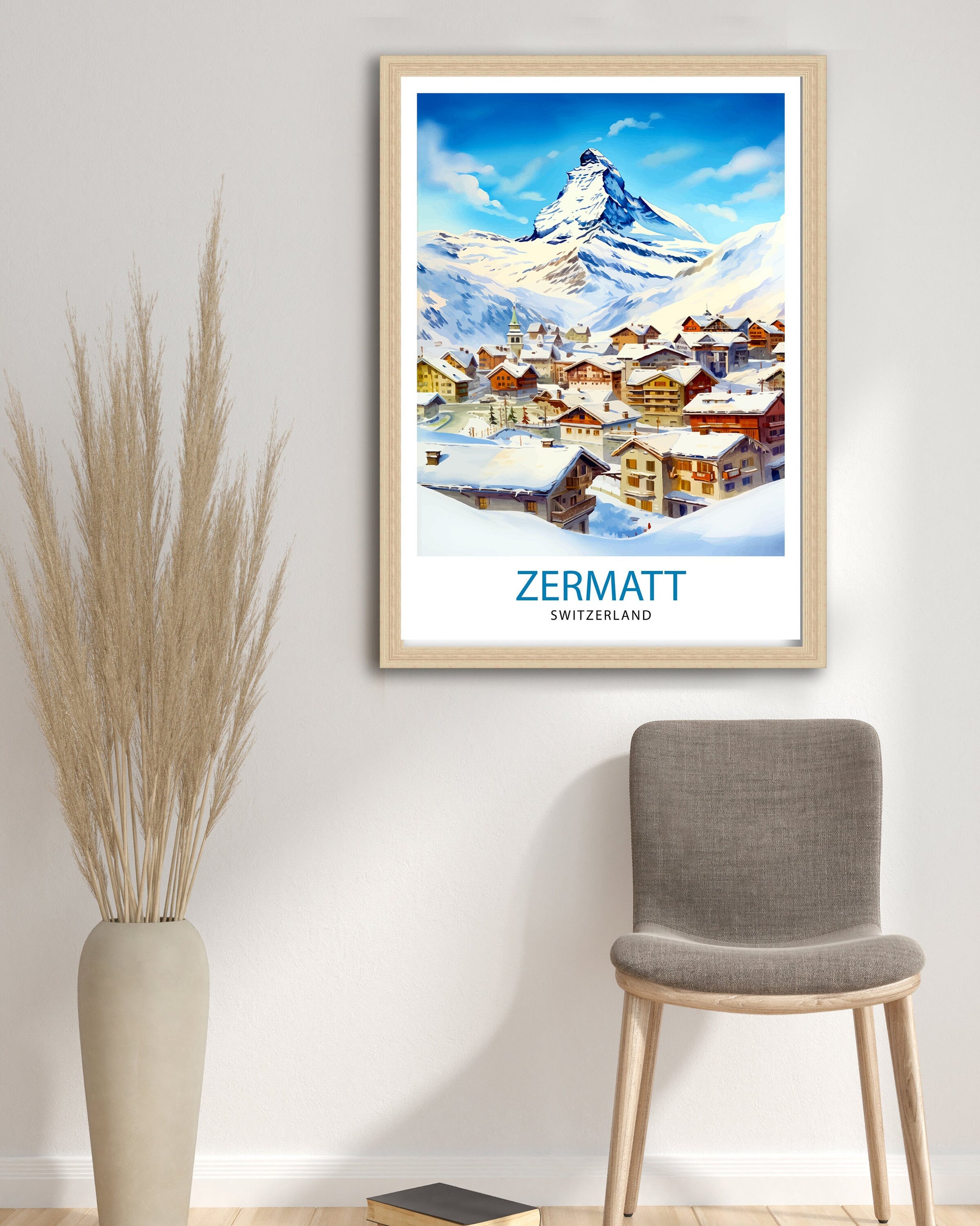 Zermatt Switzerland Print Zermatt Decor Zermatt Poster Zermatt Art Zermatt Wall Art Gift for Mountain Enthusiasts Zermatt Home Decor