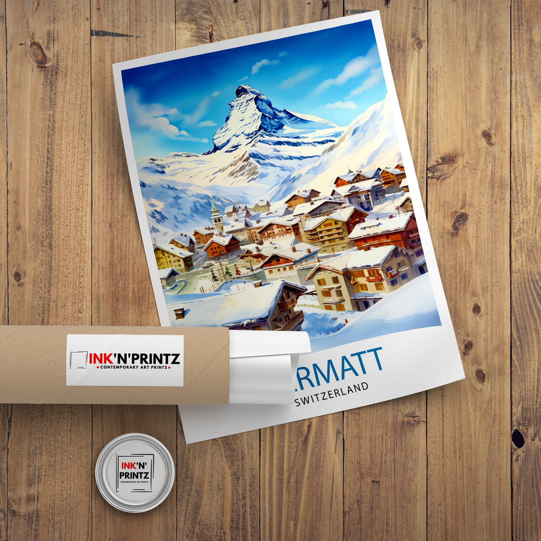 Zermatt Switzerland Poster Zermatt Decor Zermatt Poster Zermatt Art Zermatt Wall Art Gift for Mountain Enthusiasts Zermatt Home Decor