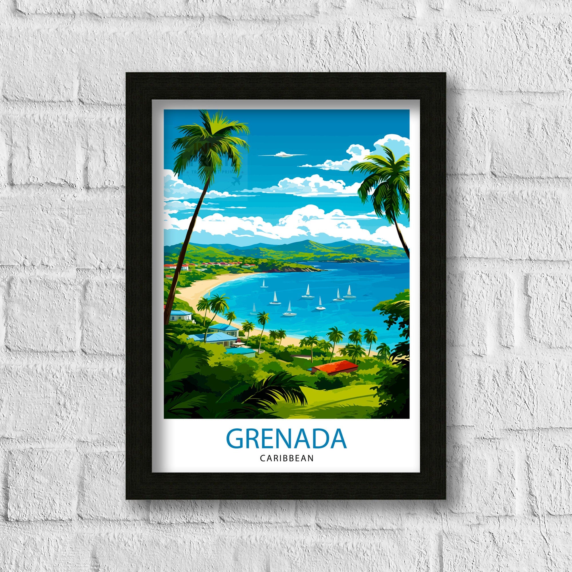 Grenada Caribbean Print Grenada Wall Decor Grenada Poster Grenada Art Print Grenada Wall Art Gift for Grenada Travel Grenada Home Decor