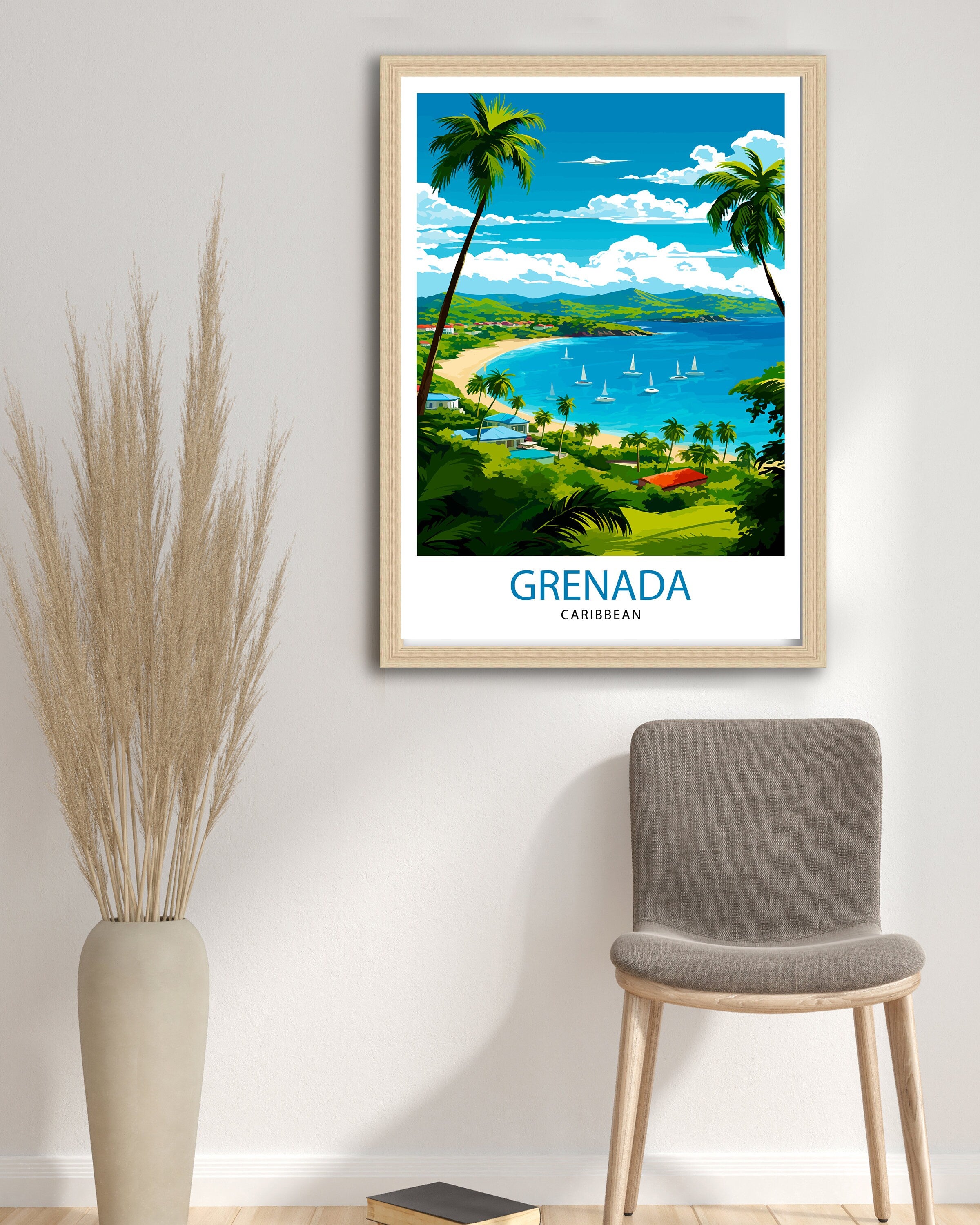 Grenada Caribbean Print Grenada Wall Decor Grenada Poster Grenada Art Print Grenada Wall Art Gift for Grenada Travel Grenada Home Decor