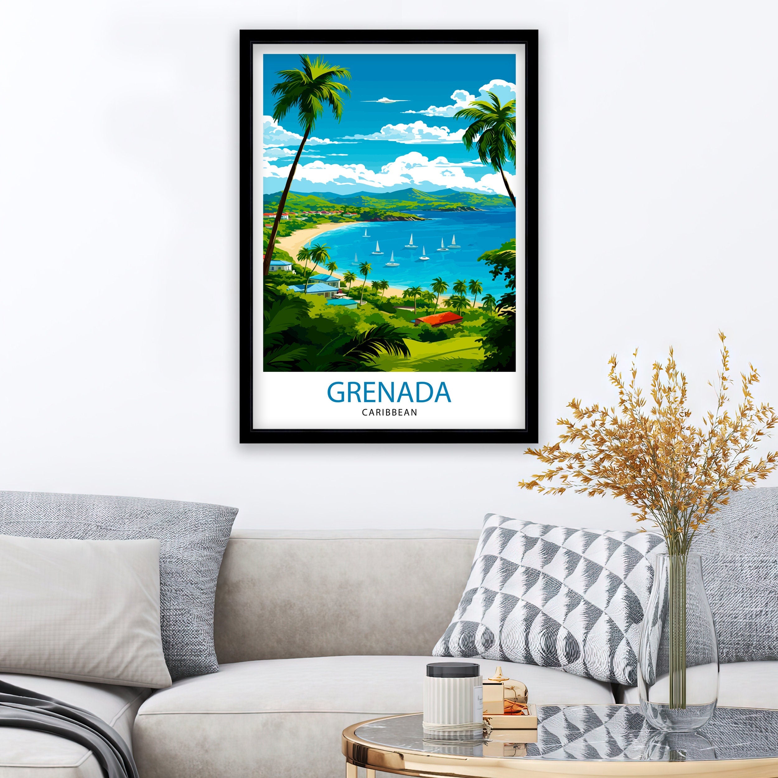 Grenada Caribbean Print Grenada Wall Decor Grenada Poster Grenada Art Print Grenada Wall Art Gift for Grenada Travel Grenada Home Decor
