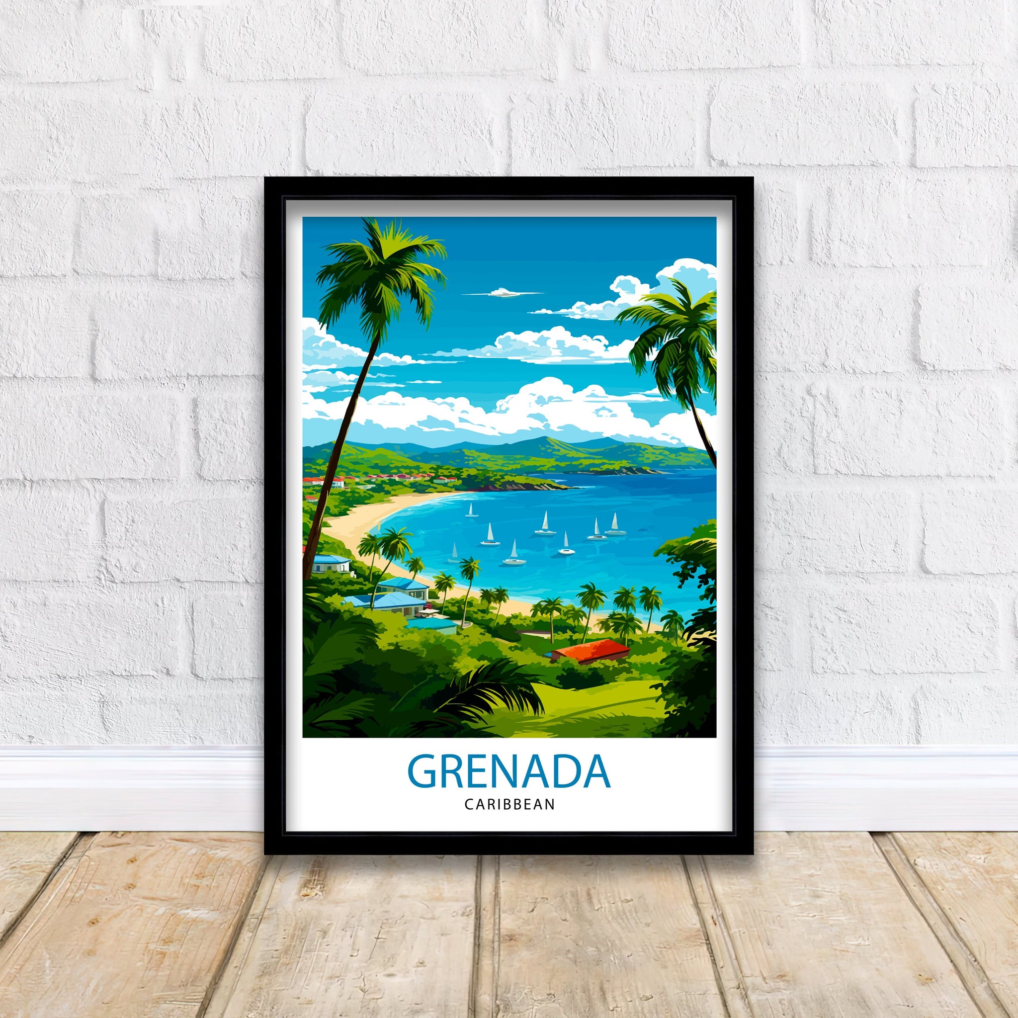 Grenada Caribbean Print Grenada Wall Decor Grenada Poster Grenada Art Print Grenada Wall Art Gift for Grenada Travel Grenada Home Decor