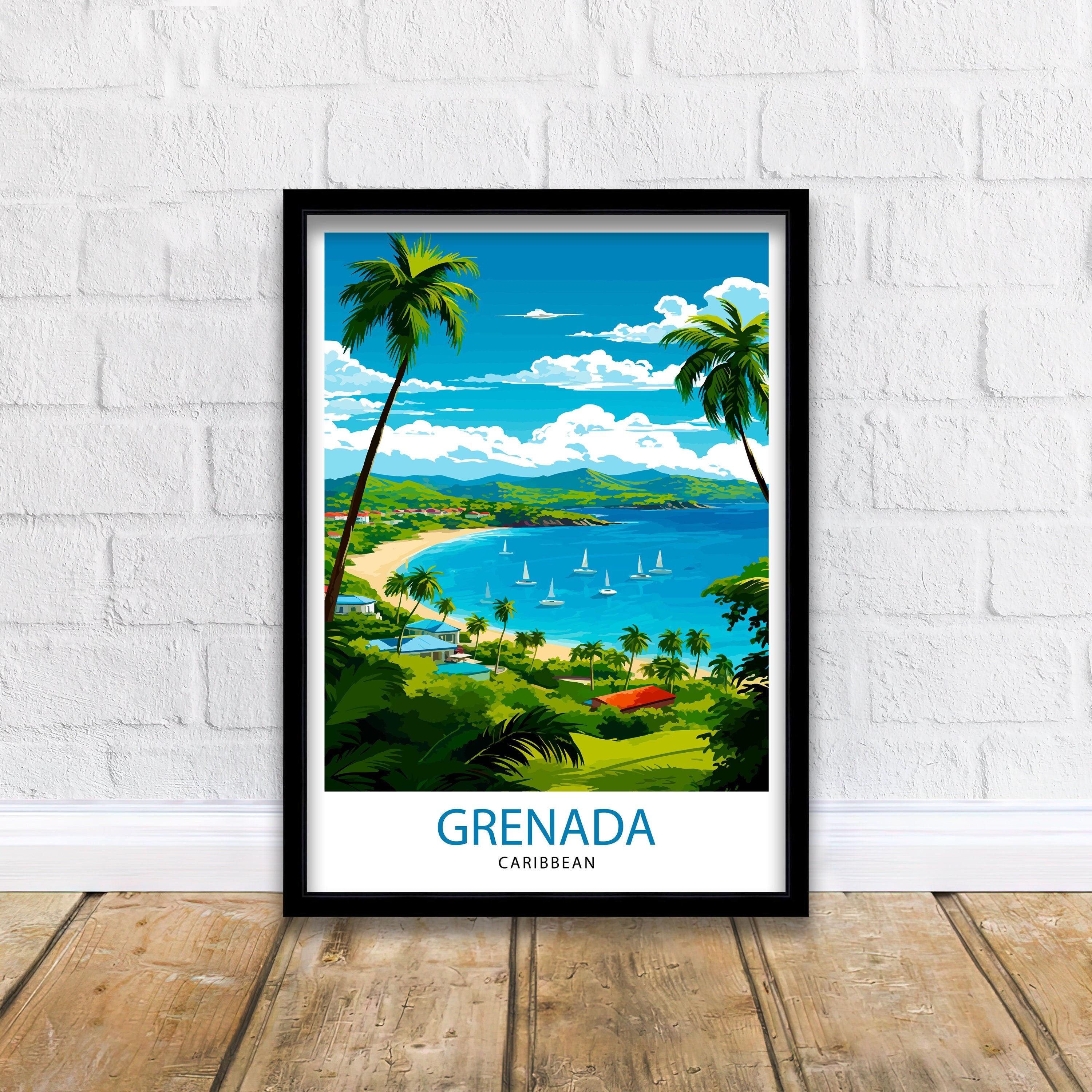 Grenada Caribbean Print Grenada Wall Decor Grenada Poster Grenada Art Print Grenada Wall Art Gift for Grenada Travel Grenada Home Decor