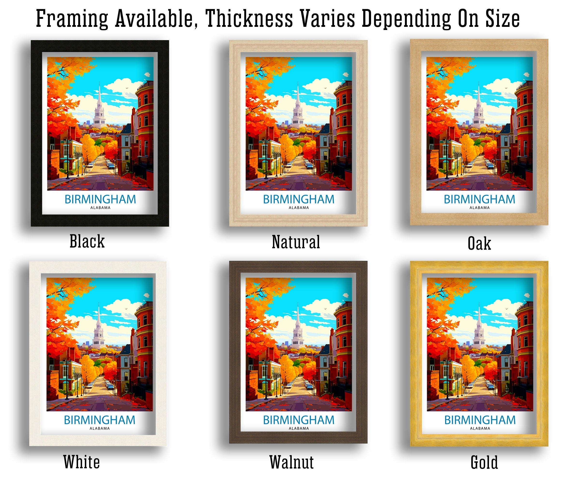 Birmingham Alabama Print| Birmingham Wall Decor Birmingham Poster Birmingham Art Print Birmingham Wall Art Gift for Birmingham