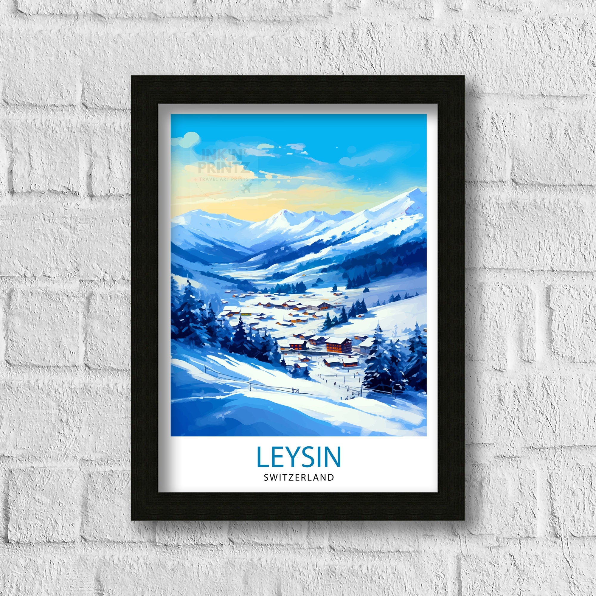 Leysin Switzerland Print Leysin Wall Decor Leysin Poster Leysin Art Print Leysin Wall Art Gift for Leysin Travel Leysin Home Decor
