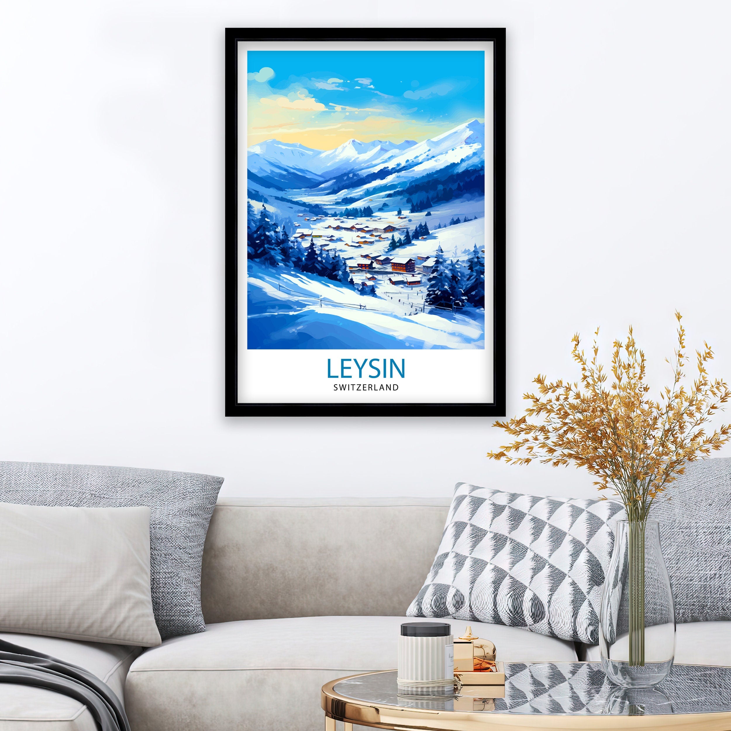 Leysin Switzerland Print Leysin Wall Decor Leysin Poster Leysin Art Print Leysin Wall Art Gift for Leysin Travel Leysin Home Decor