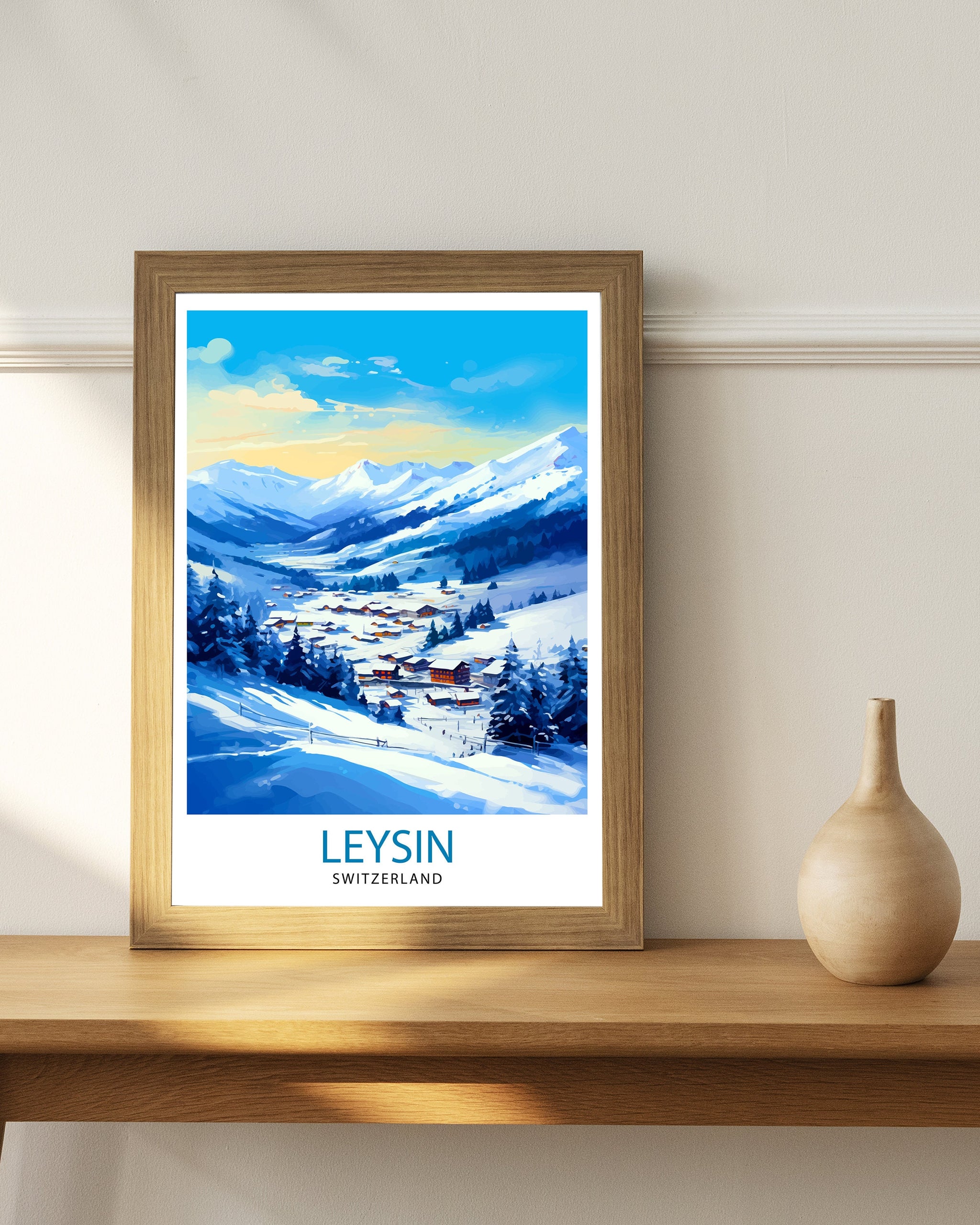 Leysin Switzerland Print Leysin Wall Decor Leysin Poster Leysin Art Print Leysin Wall Art Gift for Leysin Travel Leysin Home Decor