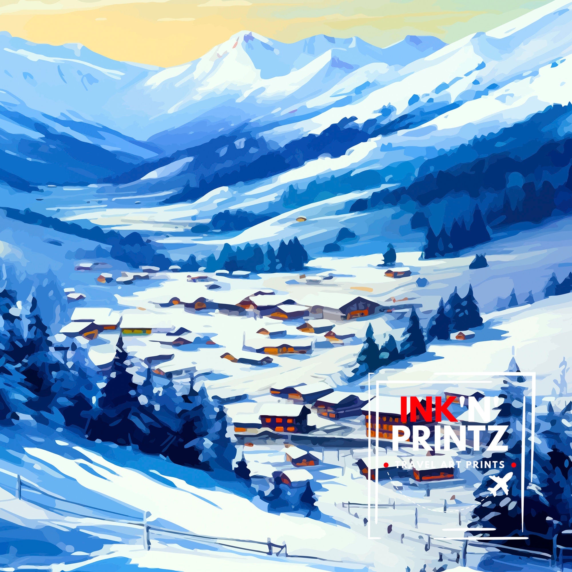 Leysin Switzerland Print Leysin Wall Decor Leysin Poster Leysin Art Print Leysin Wall Art Gift for Leysin Travel Leysin Home Decor